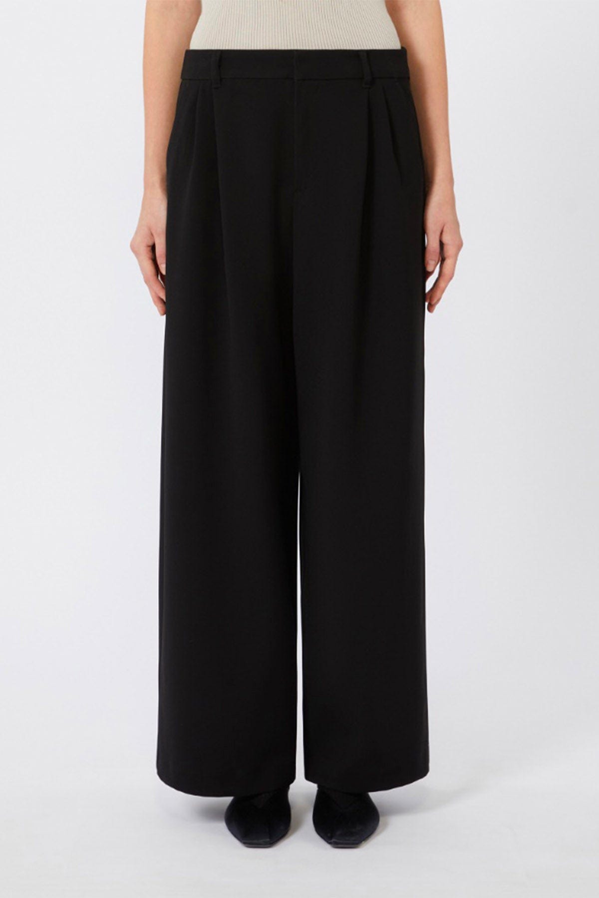 MAXMARA'S BRANDS PANTALONE LUNGO  NERO / 34 Pantalone fluido lungo donna 'S Max Mara Daniel