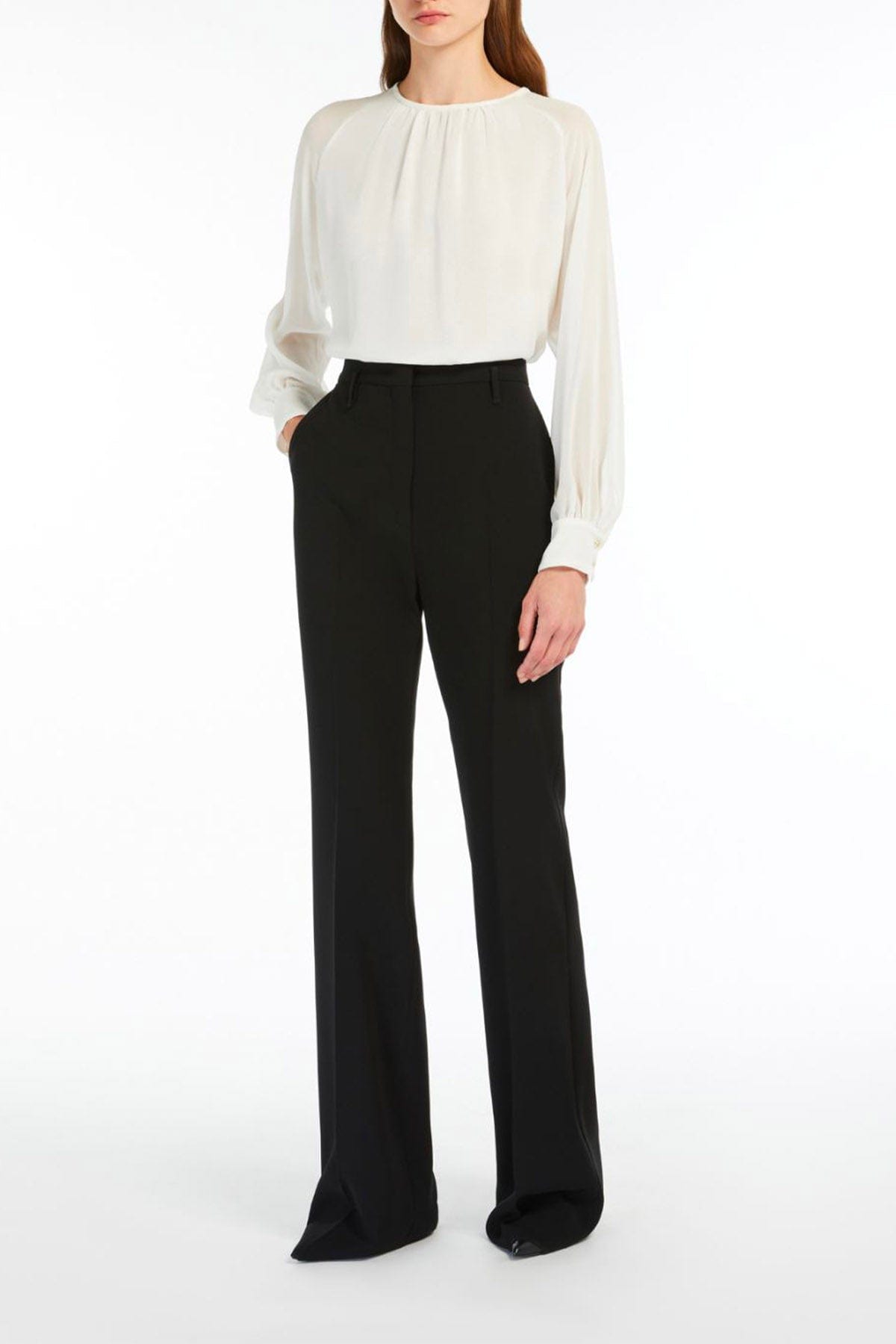 MAXMARA'S BRANDS PANTALONE LUNGO  NERO / 34 Pantalone lungo a zampa donna Studio Max Mara Alabama