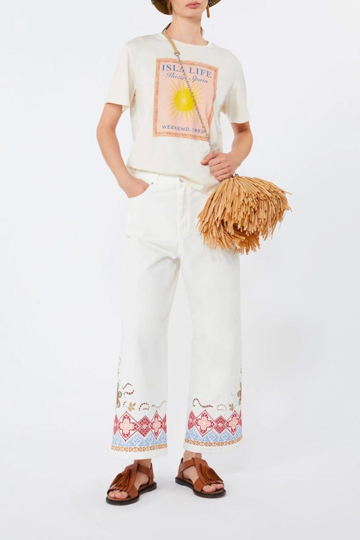 MAXMARA'S BRANDS PANTALONE LUNGO  Pantaloni bianchi donna in Cotone Weekend Max Mara Wkdadunco