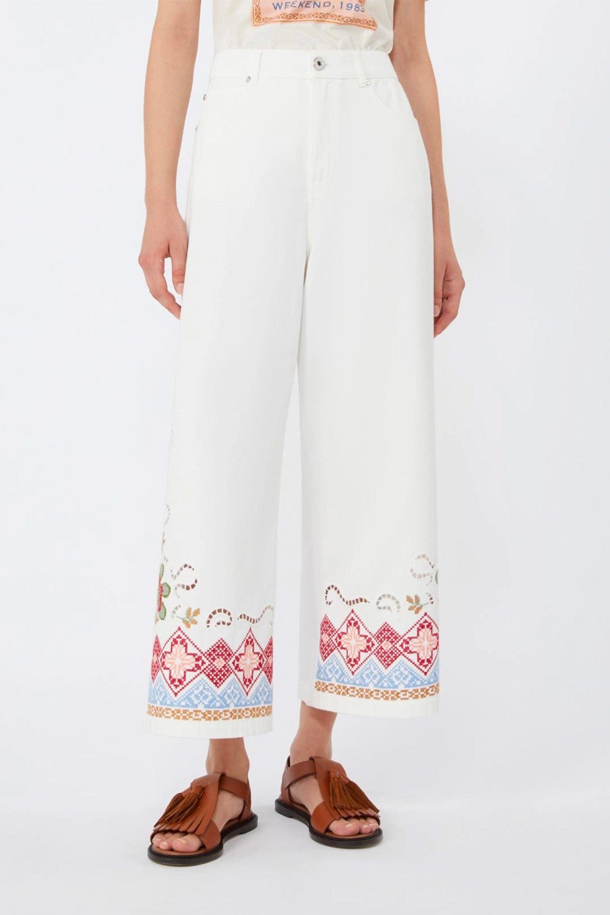 MAXMARA'S BRANDS PANTALONE LUNGO  Pantaloni bianchi donna in Cotone Weekend Max Mara Wkdadunco