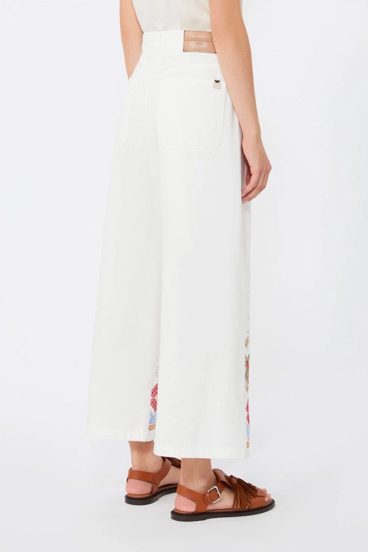 MAXMARA'S BRANDS PANTALONE LUNGO  Pantaloni bianchi donna in Cotone Weekend Max Mara Wkdadunco