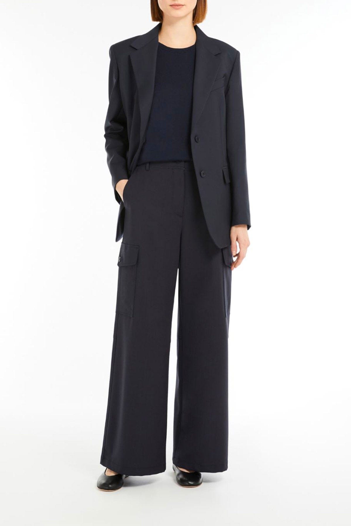 MAXMARA&#39;S BRANDS PANTALONE LUNGO  Pantaloni blu donna fluidi Max Mara Weekend Hidalgo