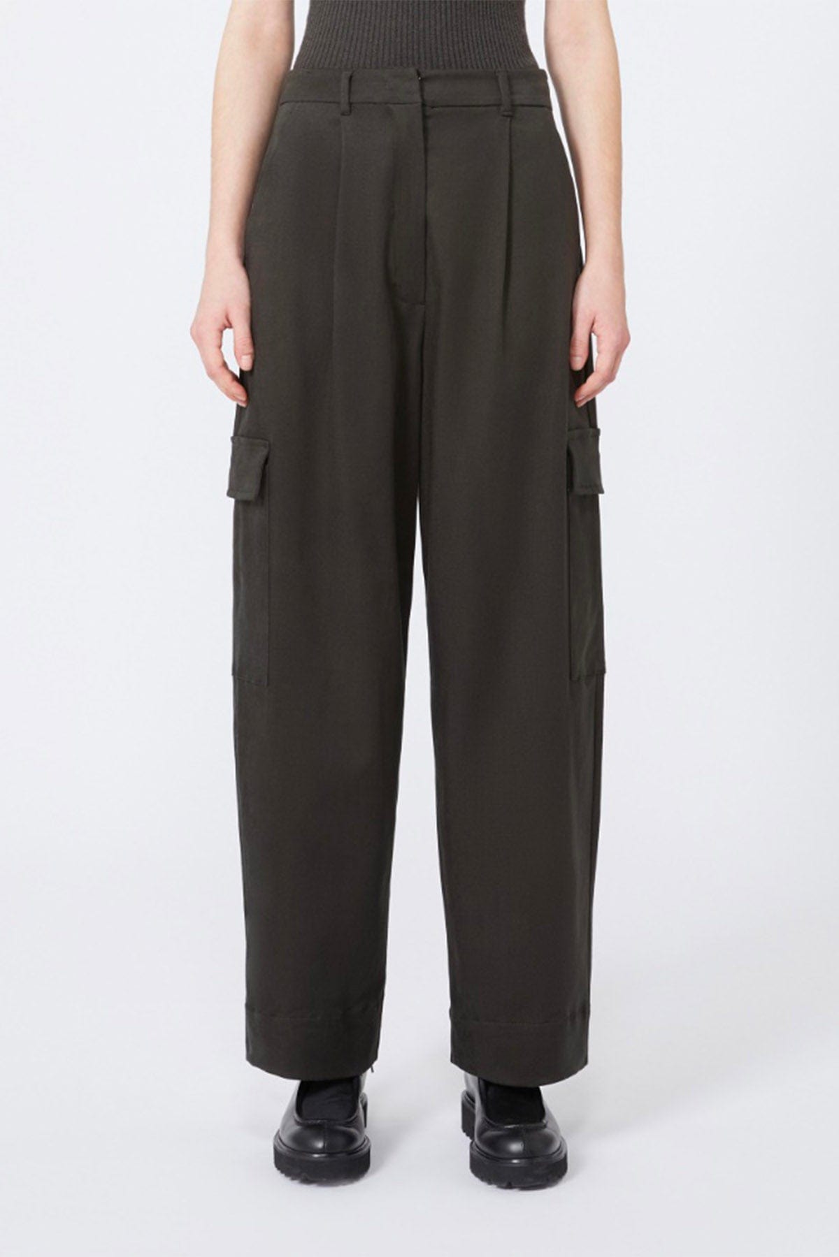 MAXMARA'S BRANDS PANTALONE LUNGO  VERDE / 34 Pantaloni cargo scuri donna 'S Max Mara Enigma
