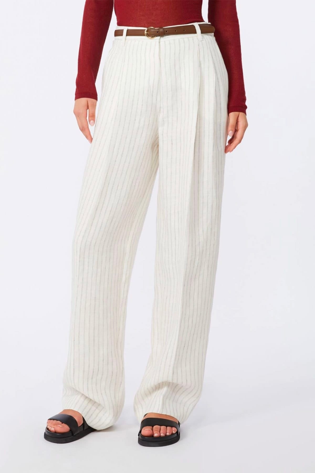 MAXMARA'S BRANDS PANTALONE LUNGO  BIANCO / 34 Pantaloni donna bianchi in lino Max Mara Studio Mstfonte