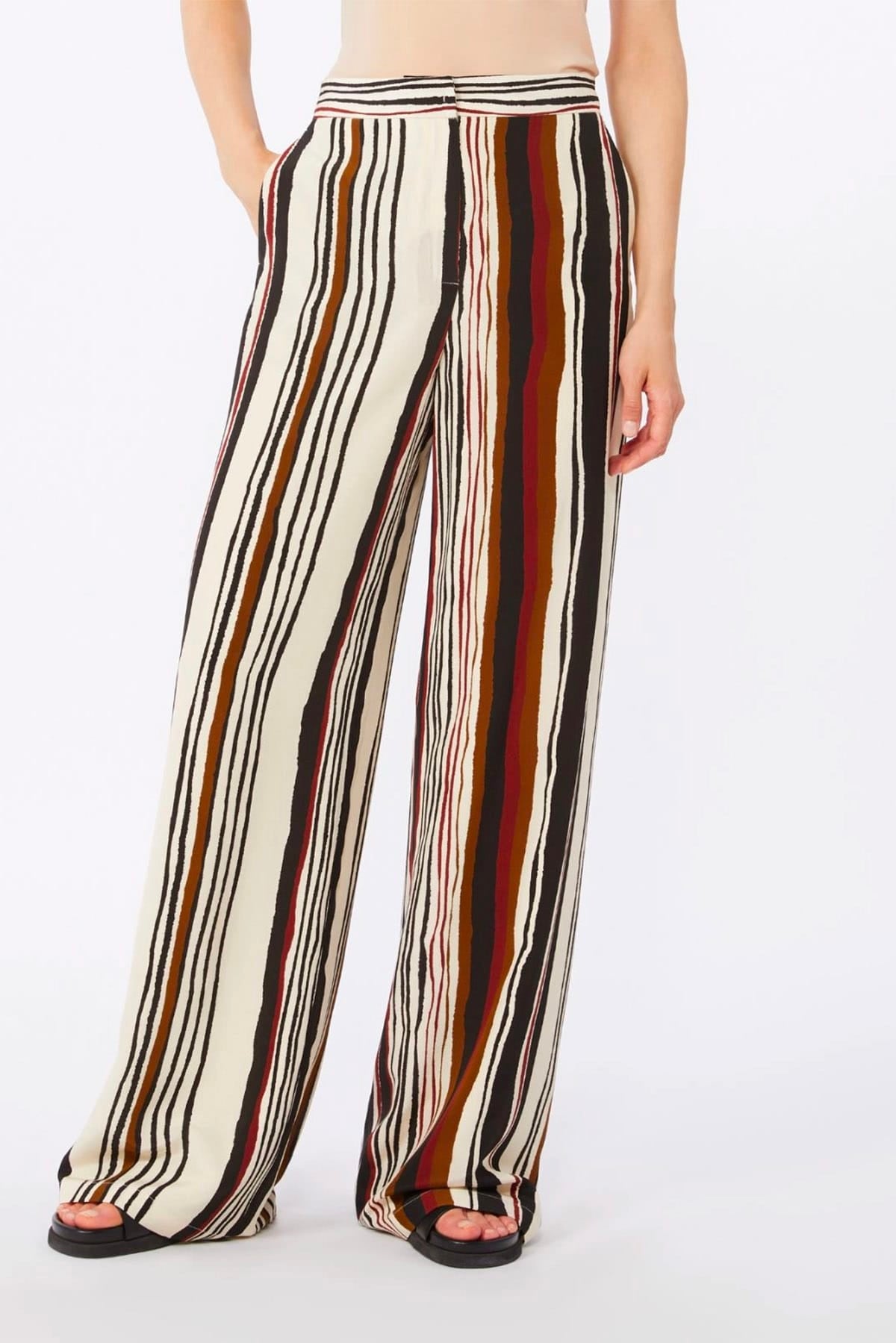 MAXMARA'S BRANDS PANTALONE LUNGO  Pantaloni donna in seta rigati Max Mara Studio Mstpagano