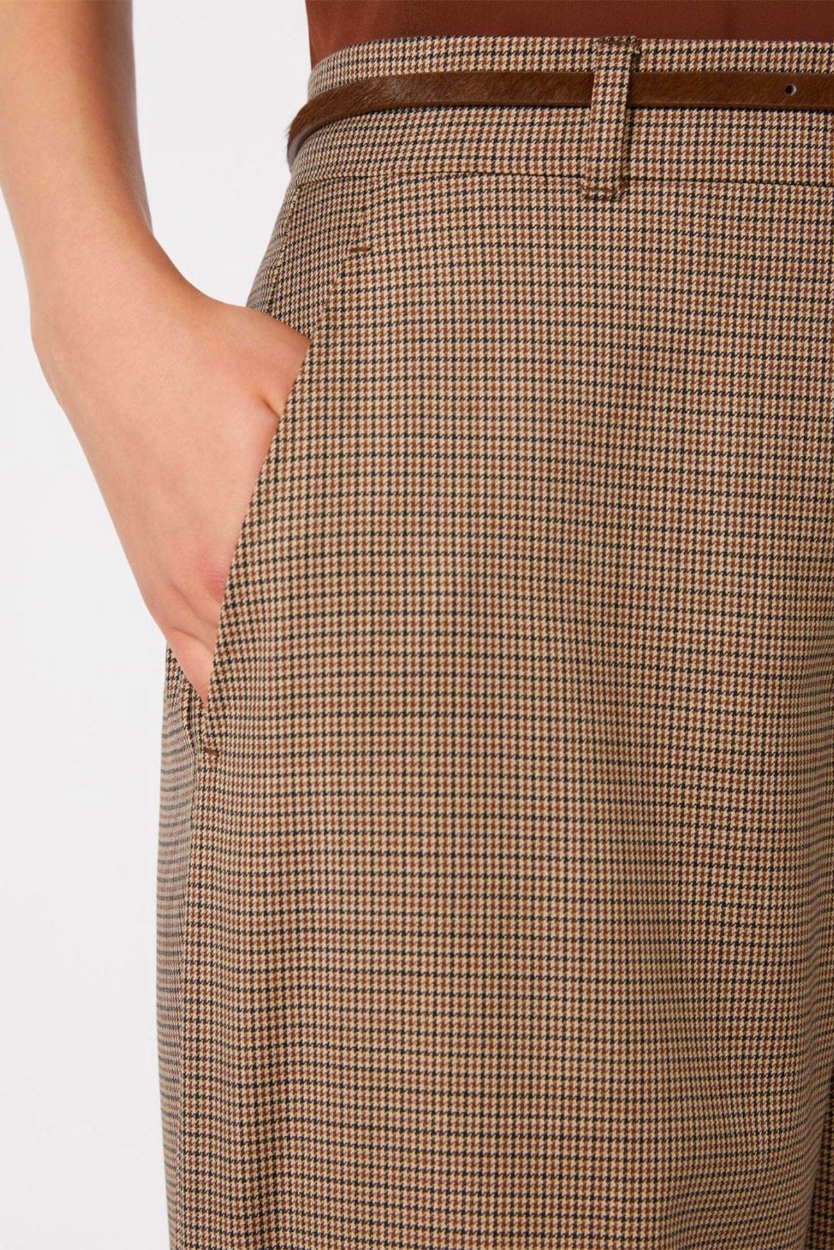 MAXMARA'S BRANDS PANTALONE LUNGO  CHECK CARAMELLO / NERO / 34 Pantaloni donna Max Mara Studio Mstcicala