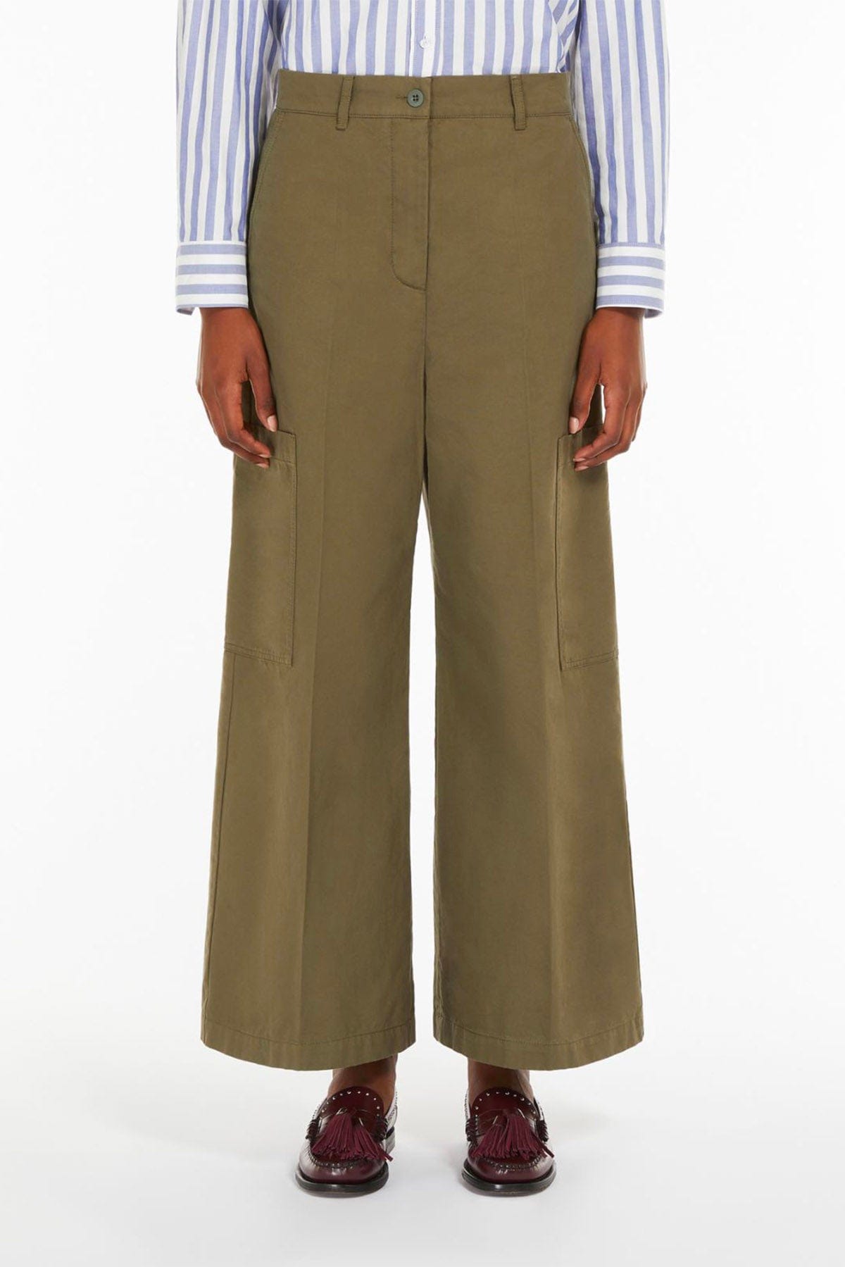 MAXMARA'S BRANDS PANTALONE LUNGO  VERDE KAKI / 34 Pantaloni donna Max Mara Weekend Quiz