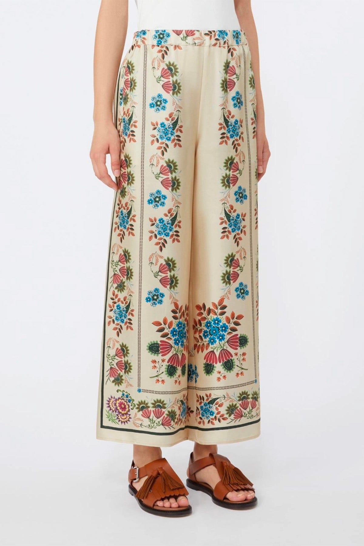 MAXMARA'S BRANDS PANTALONE LUNGO  Pantaloni fiorati in seta donna Weekend Max Mara Wkdsnack