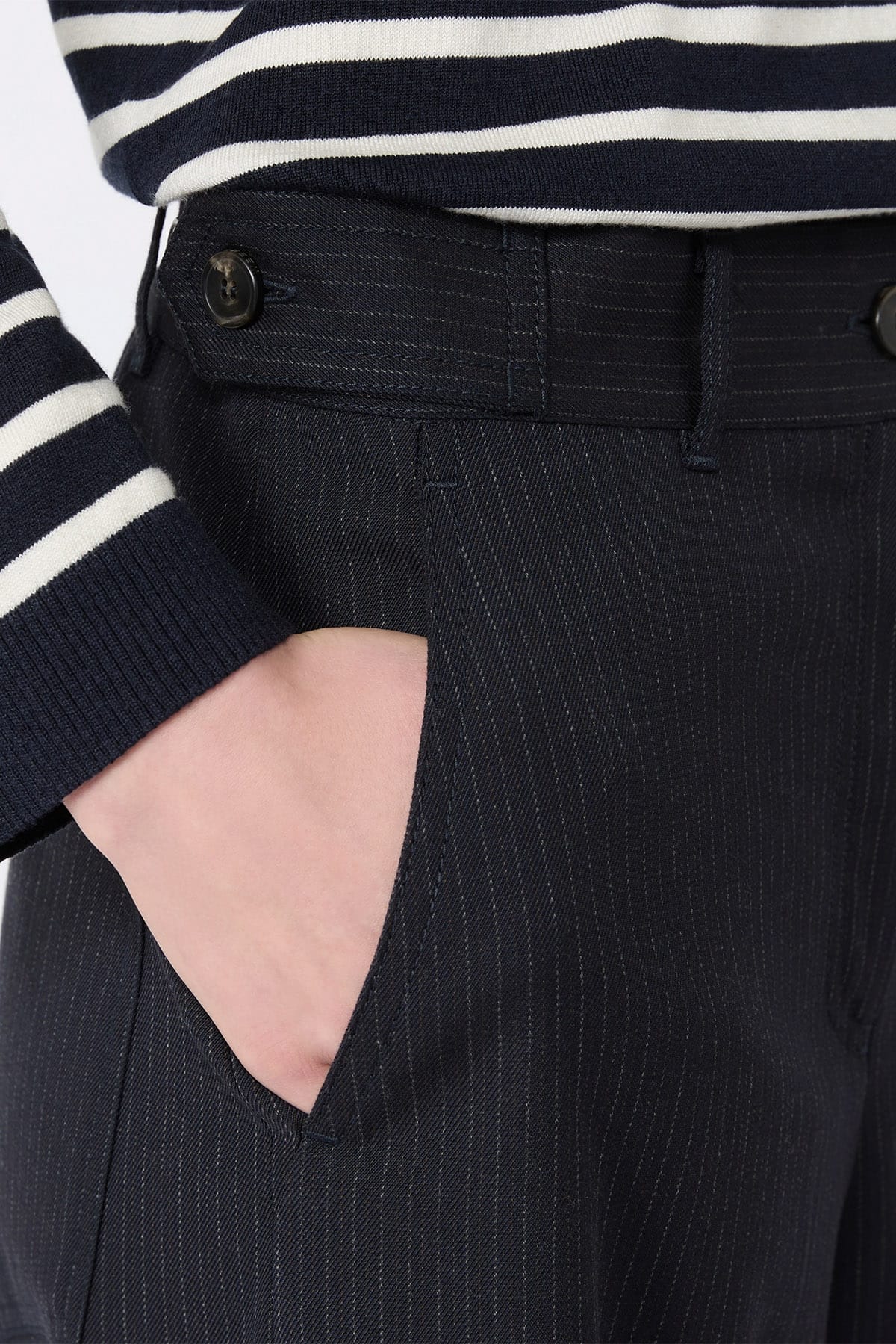 MAXMARA'S BRANDS PANTALONE LUNGO  Pantaloni gessati blu donna Max Mara Weekend Wkdbravo