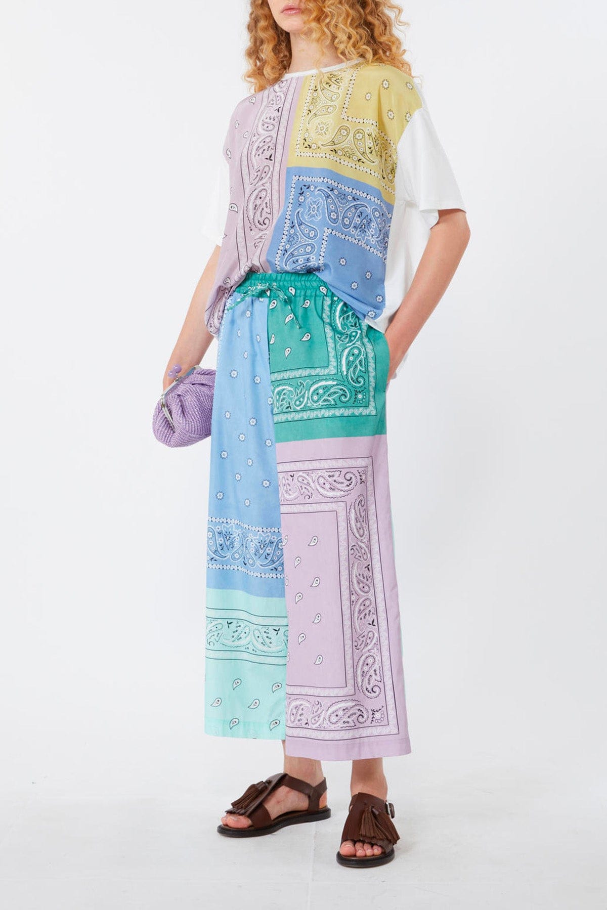 MAXMARA'S BRANDS PANTALONE LUNGO  Pantaloni in cotone stampa bandana Weekend Max Mara Wkdpepe
