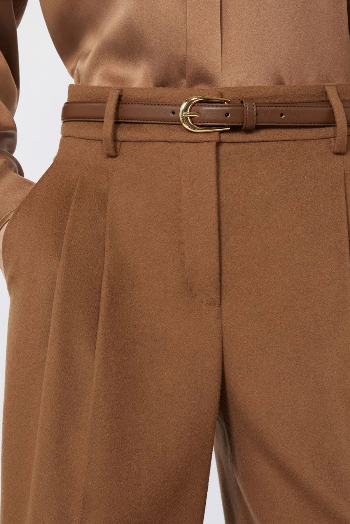 MAXMARA'S BRANDS PANTALONE LUNGO  CASTAGNA / 34 Pantaloni in lana donna Max Mara Studio Mstcocco