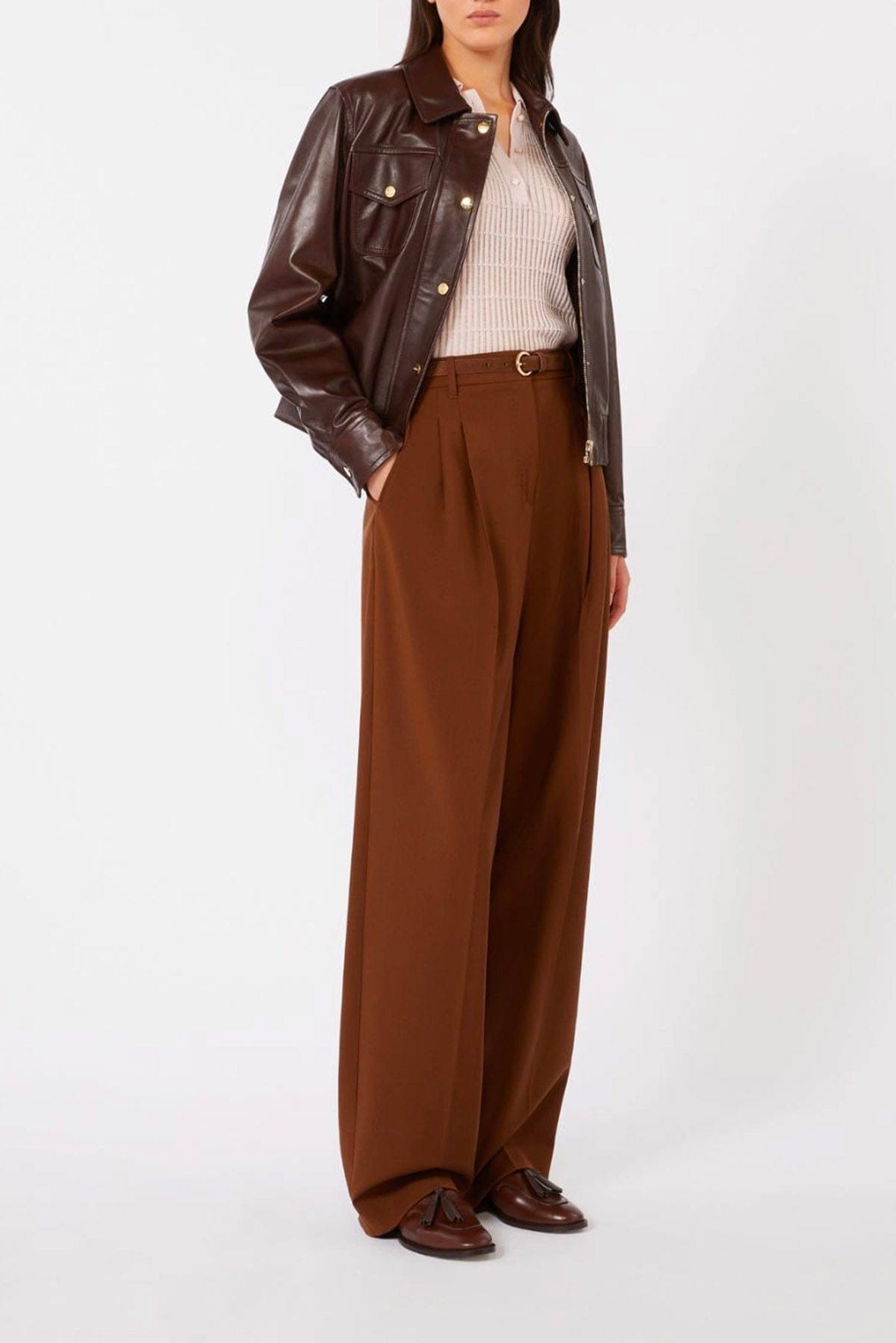 MAXMARA'S BRANDS PANTALONE LUNGO  Pantaloni in lana fluidi Max Mara Studio Mstbacio