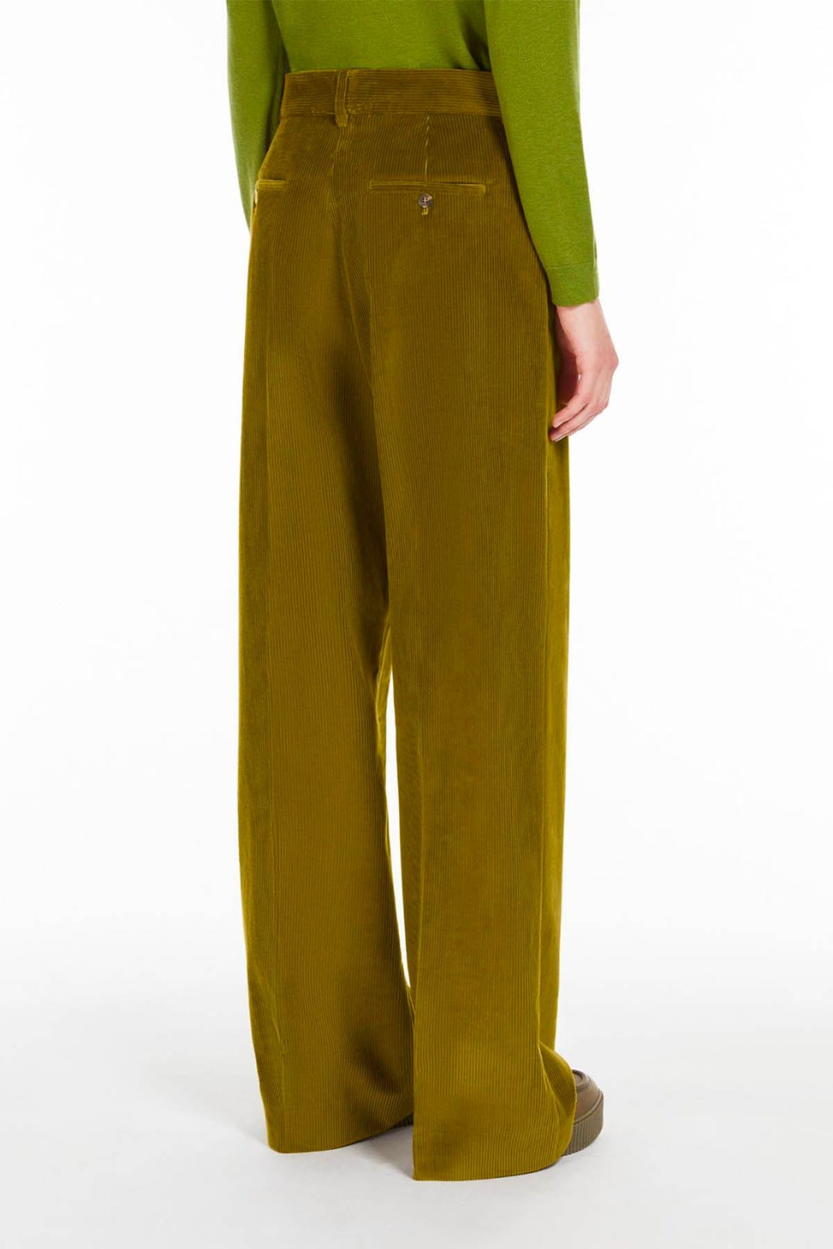 MAXMARA'S BRANDS PANTALONE LUNGO  VERDE / 34 Pantaloni in Velluto Donna Weekend Max Mara Tania