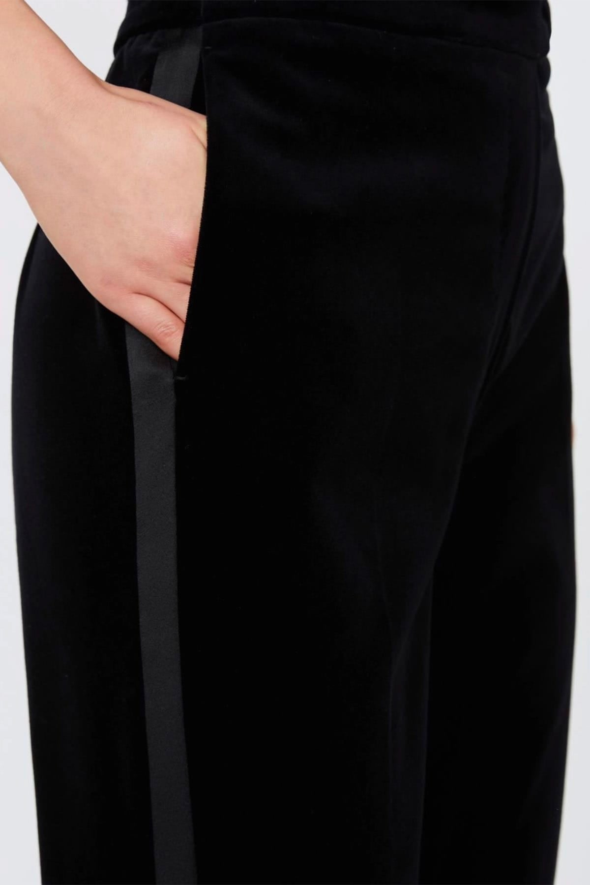 MAXMARA'S BRANDS PANTALONE LUNGO  NERO / 34 Pantaloni in velluto nero donna eleganti Max Mara Studio Mseoscuri