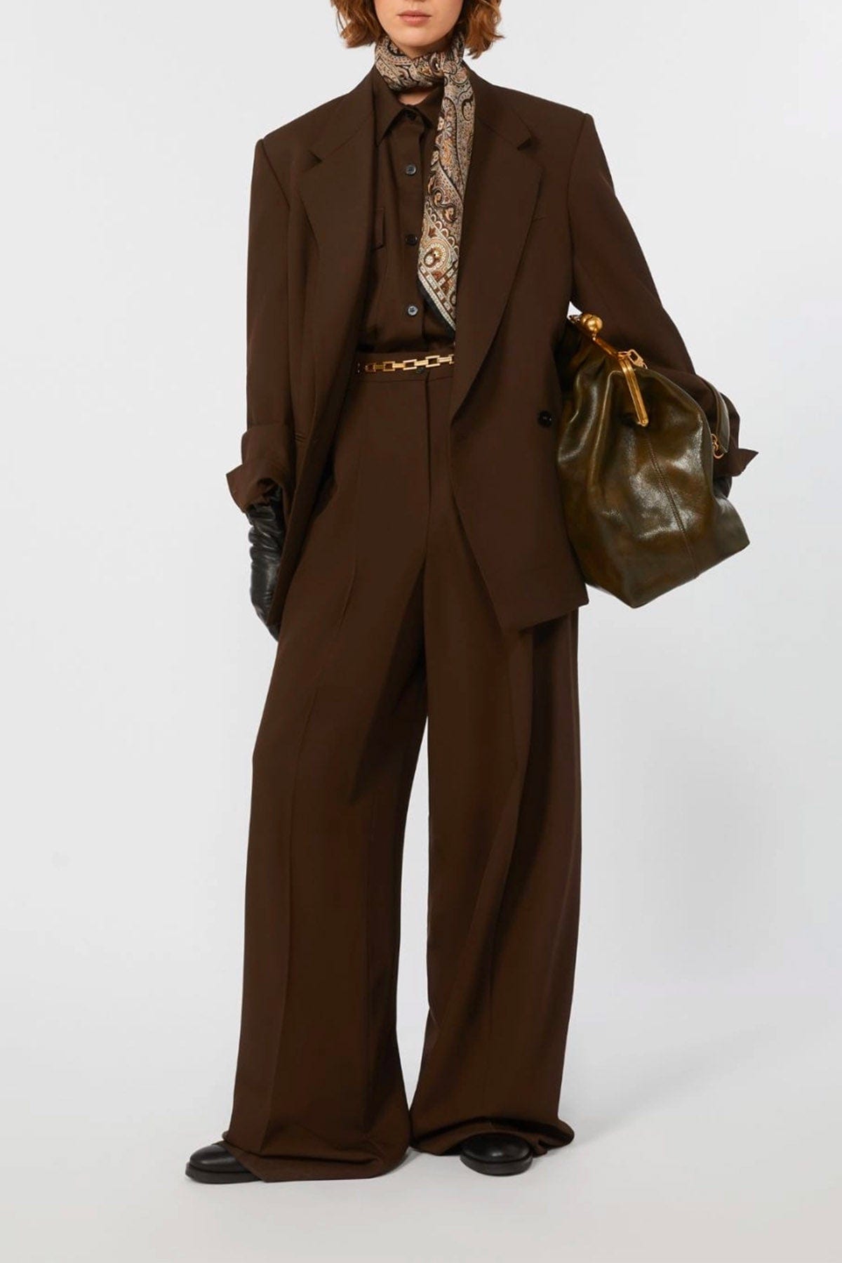 MAXMARA'S BRANDS PANTALONE LUNGO  MARRONE / 34 Pantaloni marroni in lana donna Max Mara Weekend Garenna