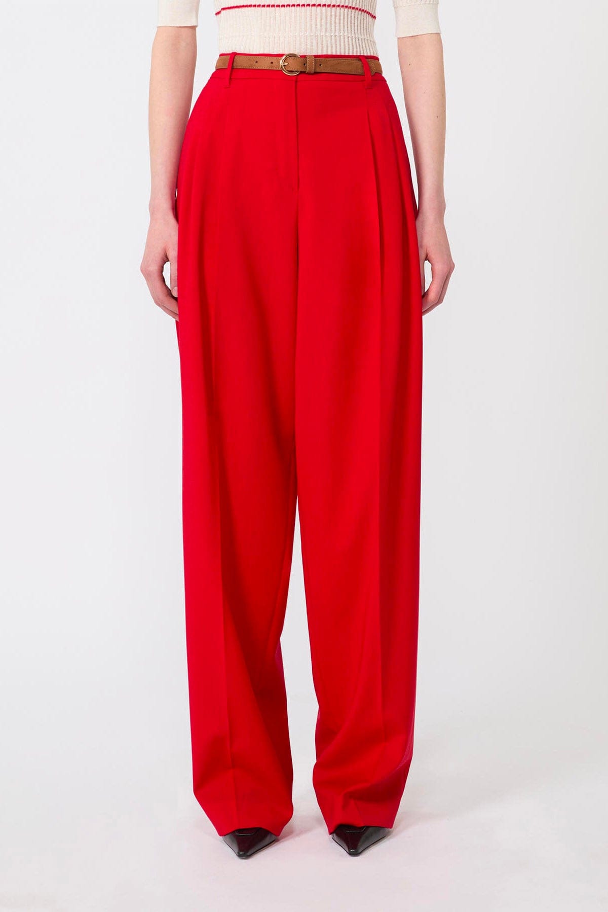 MAXMARA'S BRANDS PANTALONE LUNGO  CIOCCOLATO / 34 Pantaloni in lana fluidi Max Mara Studio Mstbacio