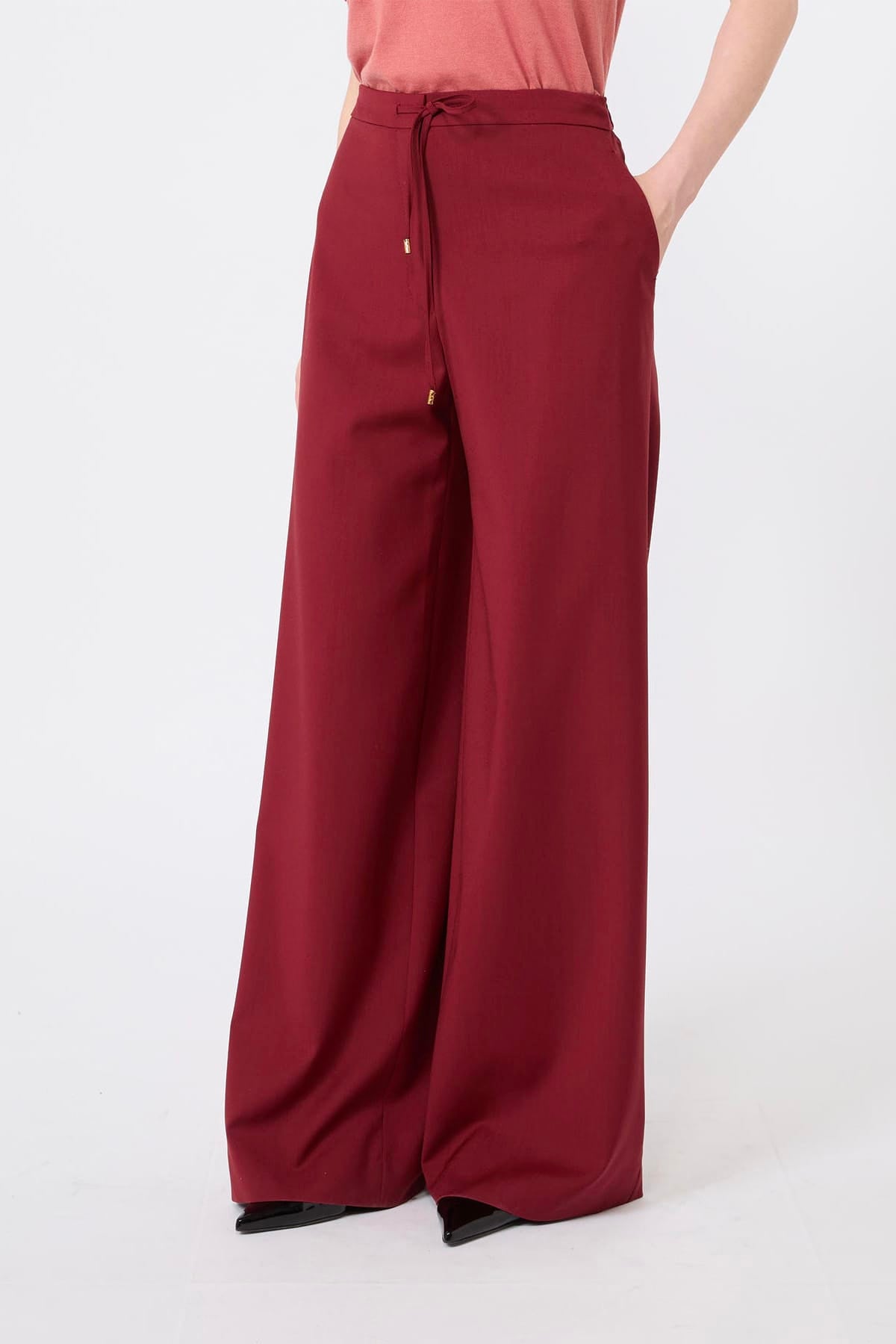MAXMARA'S BRANDS PANTALONE LUNGO  RUBINO / 34 Pantaloni donna in lana Max Mara Studio Mstcrisma