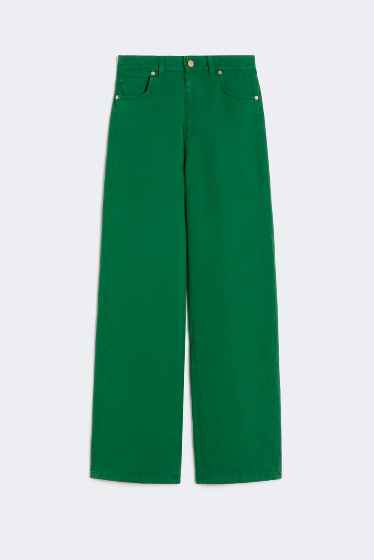 MAXMARA'S BRANDS PANTALONE LUNGO  VERDE / 34 Pantaloni dritti in cotone e lino 'S Max Mara Smmonorata