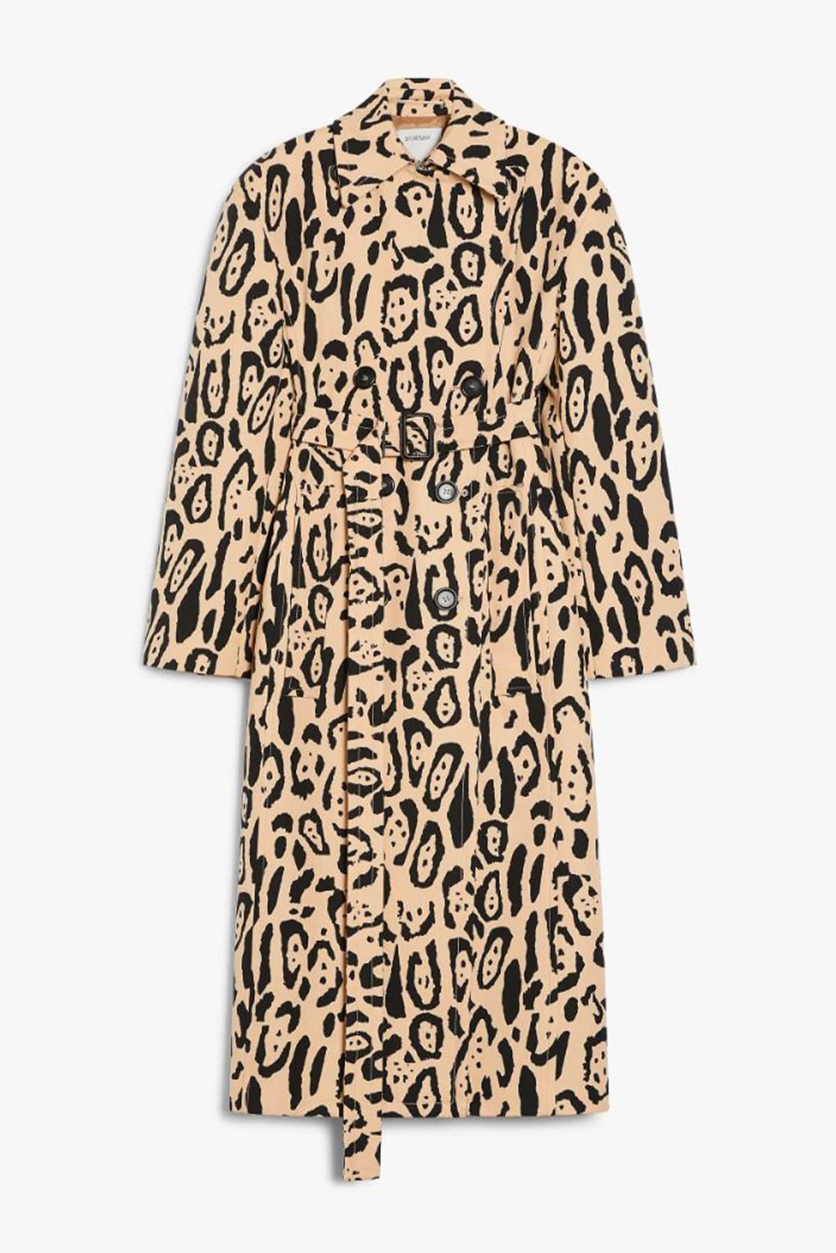 MAXMARA&#39;S BRANDS SOPRABITO ANIMALIER NERO BEIGE / 34 Soprabito trench donna animalier Sportmax Grembo