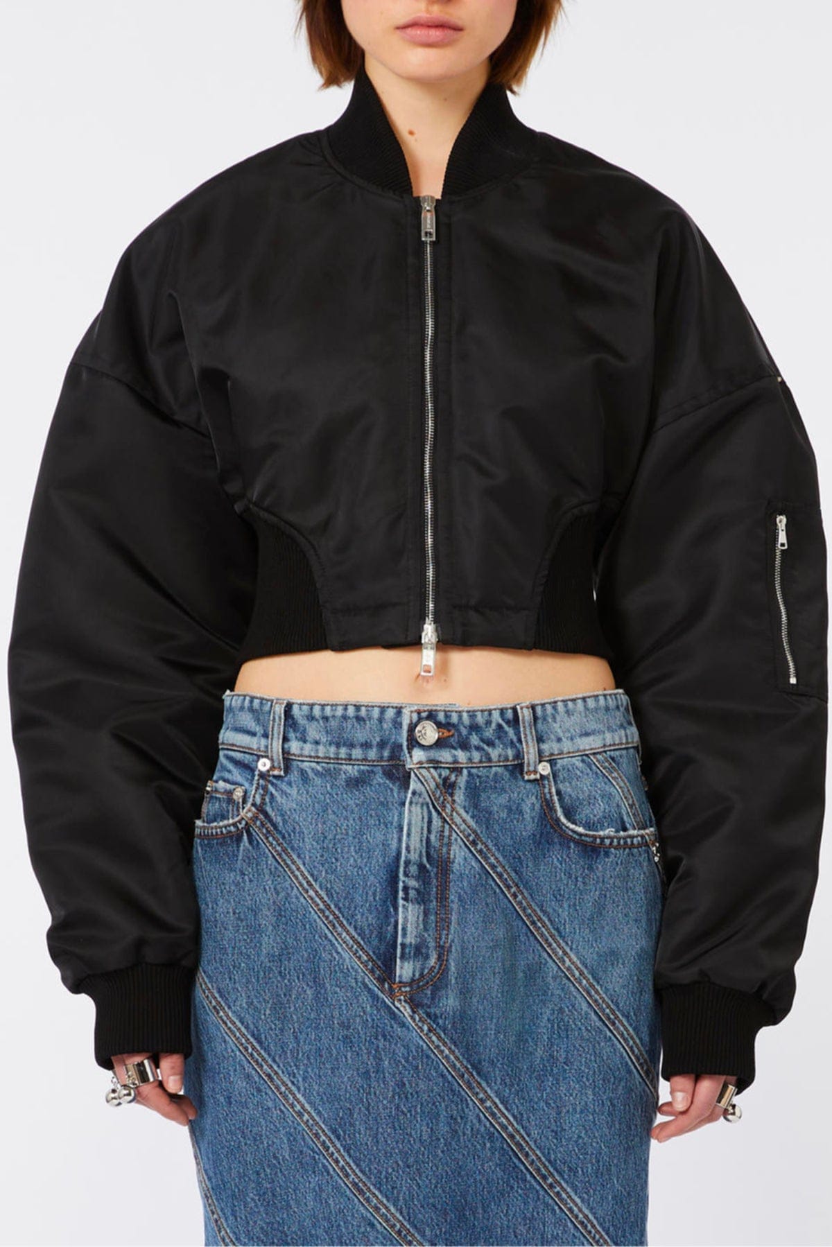 MAXMARA'S BRANDS SOPRABITO-IMPERMEABILE  NERO / 34 Bomber antigoccia Sportmax Spxvezzoso