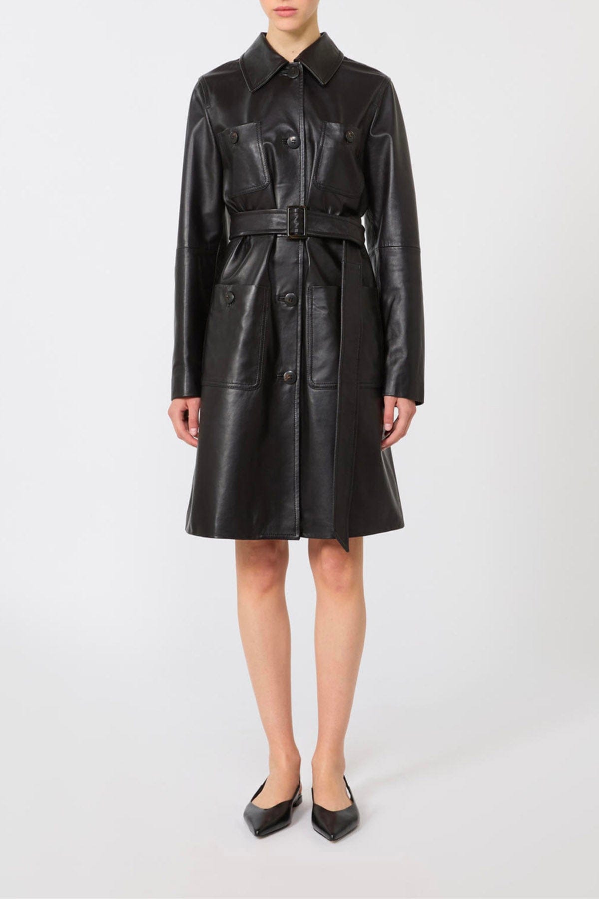 MAXMARA'S BRANDS SOPRABITO IN PELLE MARRONE / 34 Soprabito in pelle donna Max Mara Studio Mstamaca