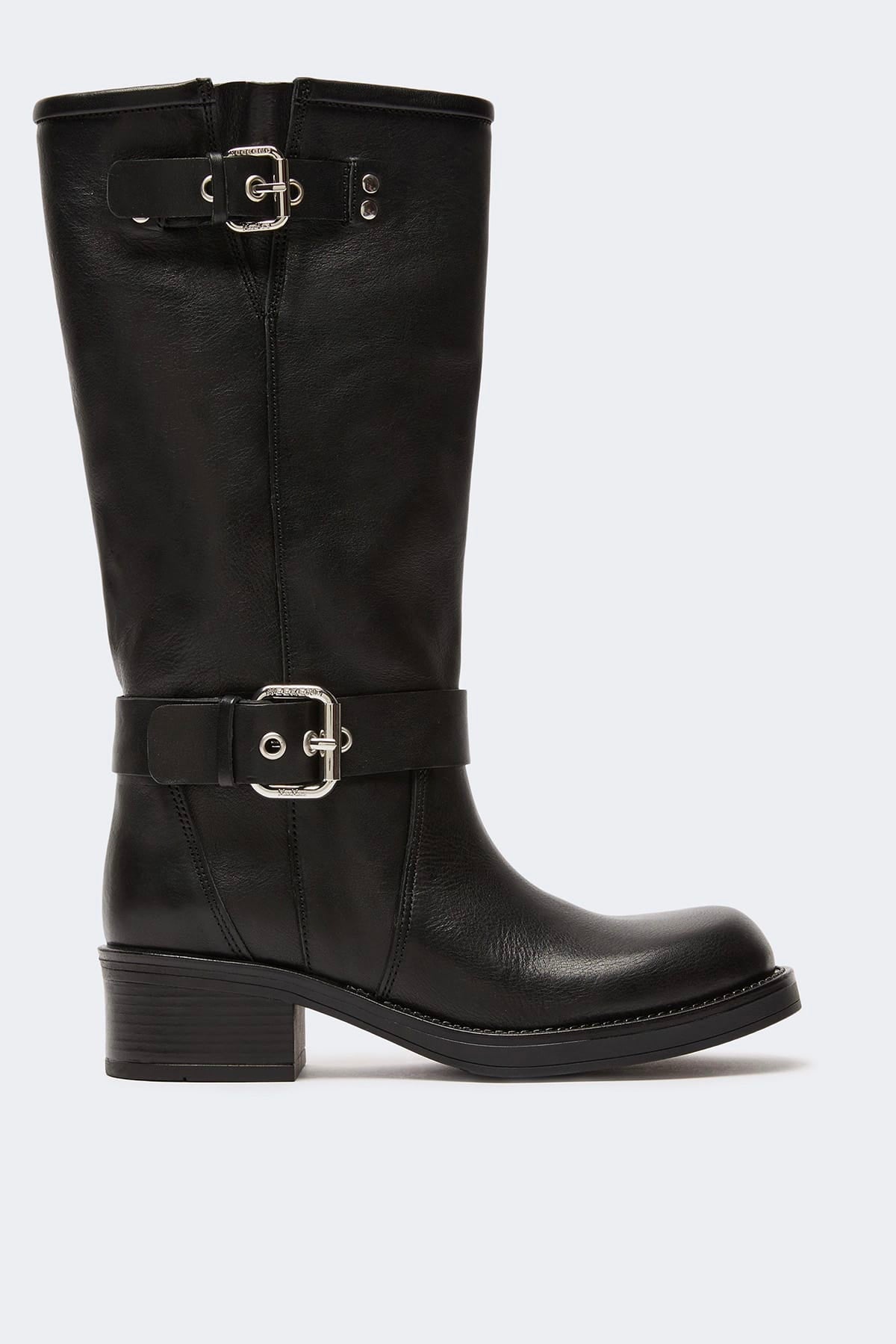 MAXMARA'S BRANDS STIVALI - STIVALETTI  NERO / 34 Stivali in cuoio nero donna Max Mara Weekend Wkaaddobbo