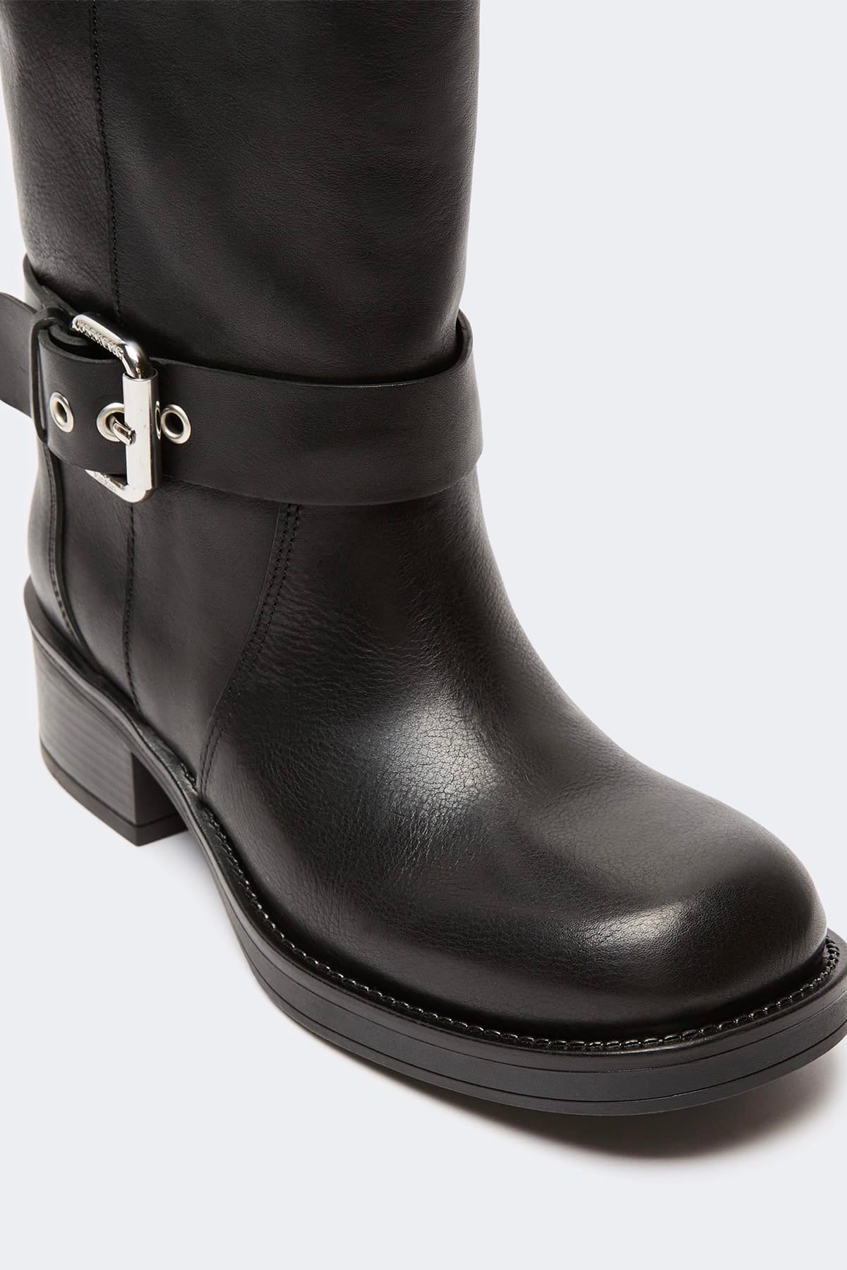 MAXMARA'S BRANDS STIVALI - STIVALETTI  Stivali in cuoio nero donna Max Mara Weekend Wkaaddobbo