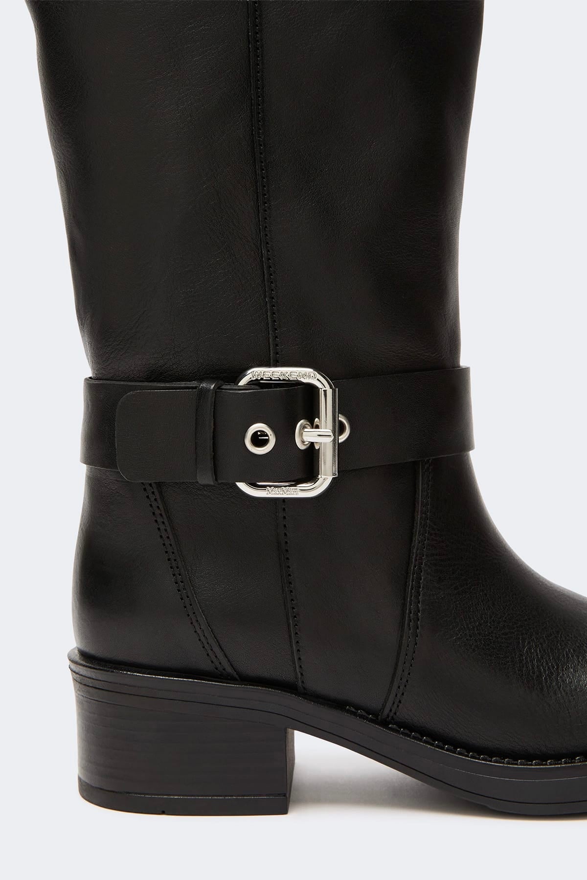 MAXMARA'S BRANDS STIVALI - STIVALETTI  Stivali in cuoio nero donna Max Mara Weekend Wkaaddobbo