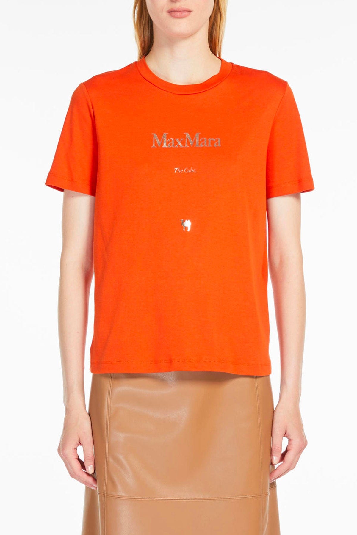 MAXMARA&#39;S BRANDS T&#39;SHIRT  ARANCIONE / XXS T-Shirt donna in cotone &#39;S Max Mara Quieto