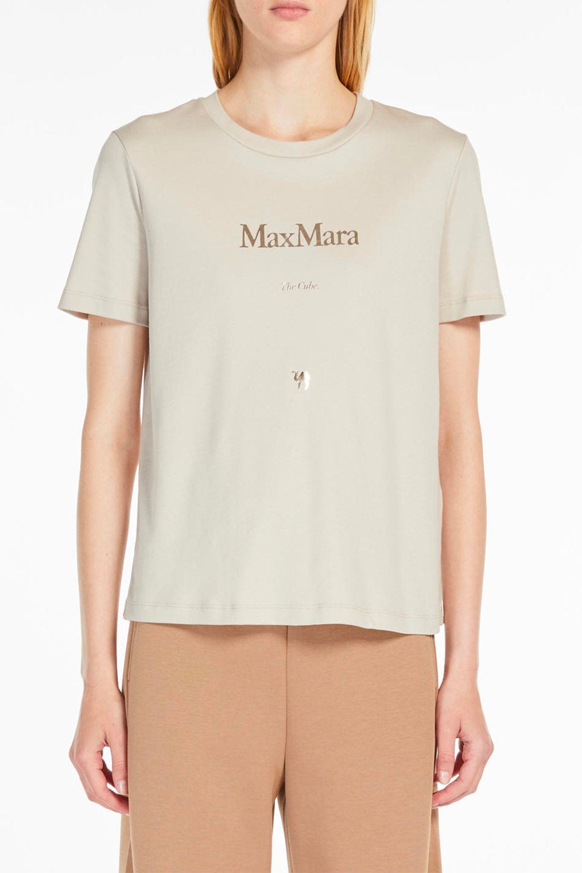 MAXMARA&#39;S BRANDS T&#39;SHIRT  BEIGE / XXS T-Shirt donna in cotone &#39;S Max Mara Quieto