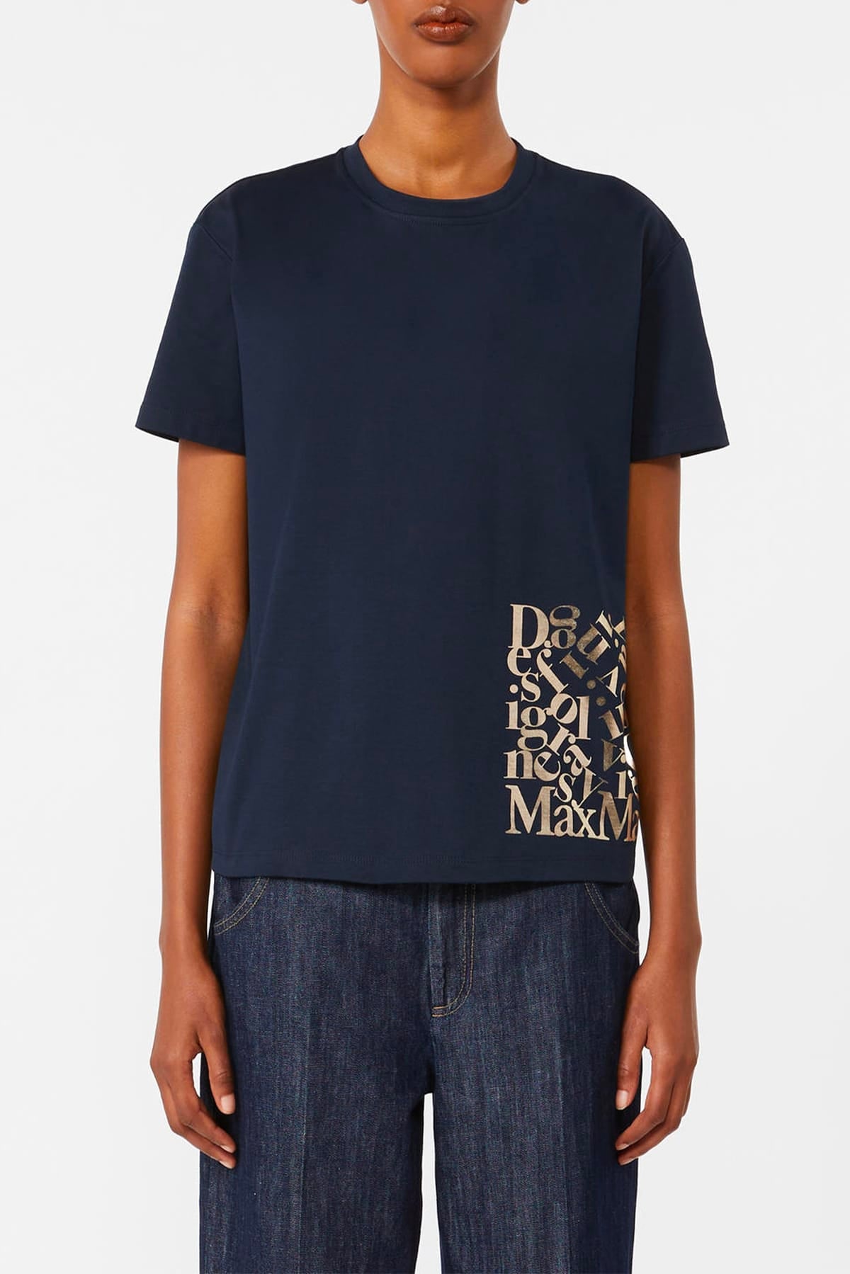 MAXMARA'S BRANDS T'SHIRT  BLU / XXS T-shirt in cotone donna 'S Max Mara Smmedile