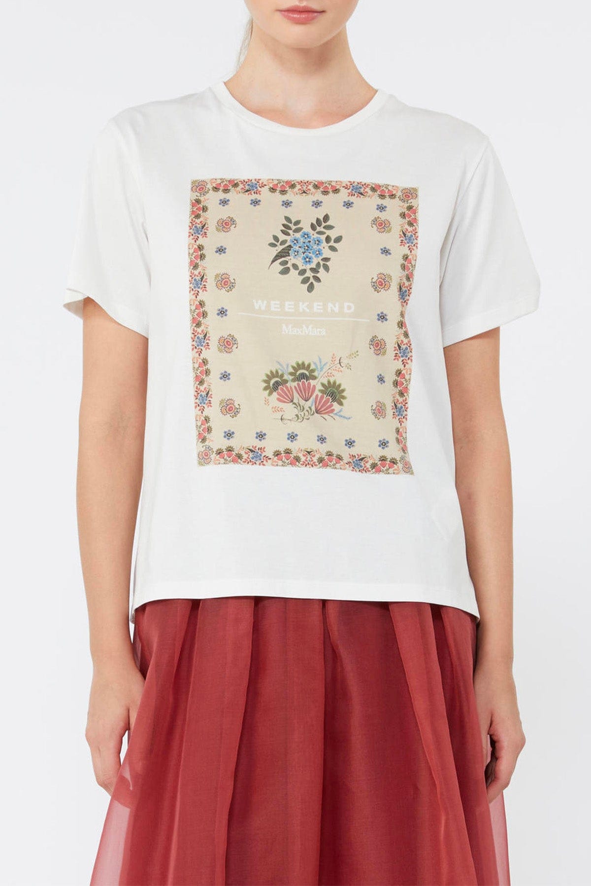 MAXMARA'S BRANDS T'SHIRT  SCRITTA BLU / XXS T-Shirt in cotone donna Max Mara Weekend Wkdpantera