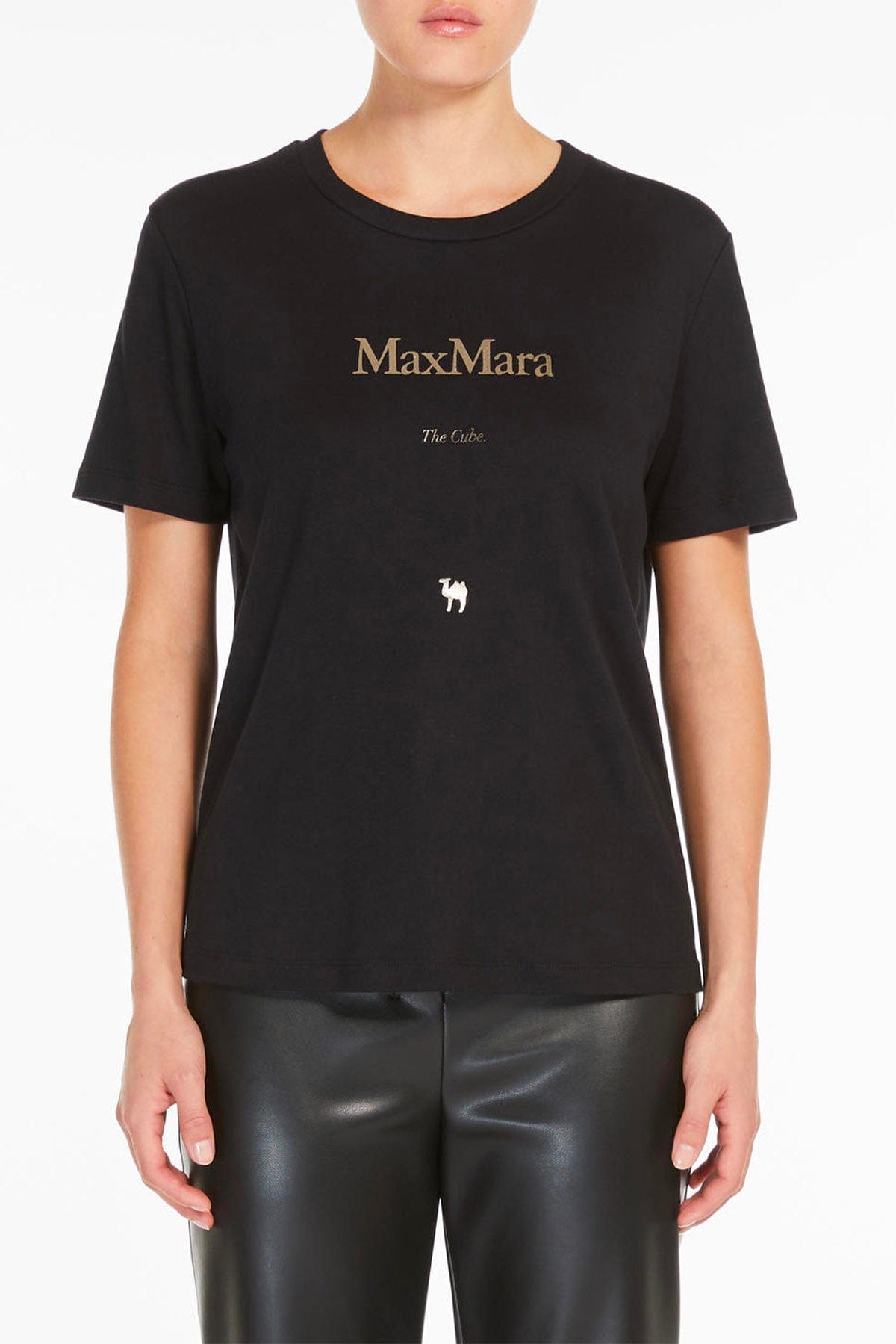 MAXMARA&#39;S BRANDS T&#39;SHIRT  NERO / XXS T-Shirt donna in cotone &#39;S Max Mara Quieto