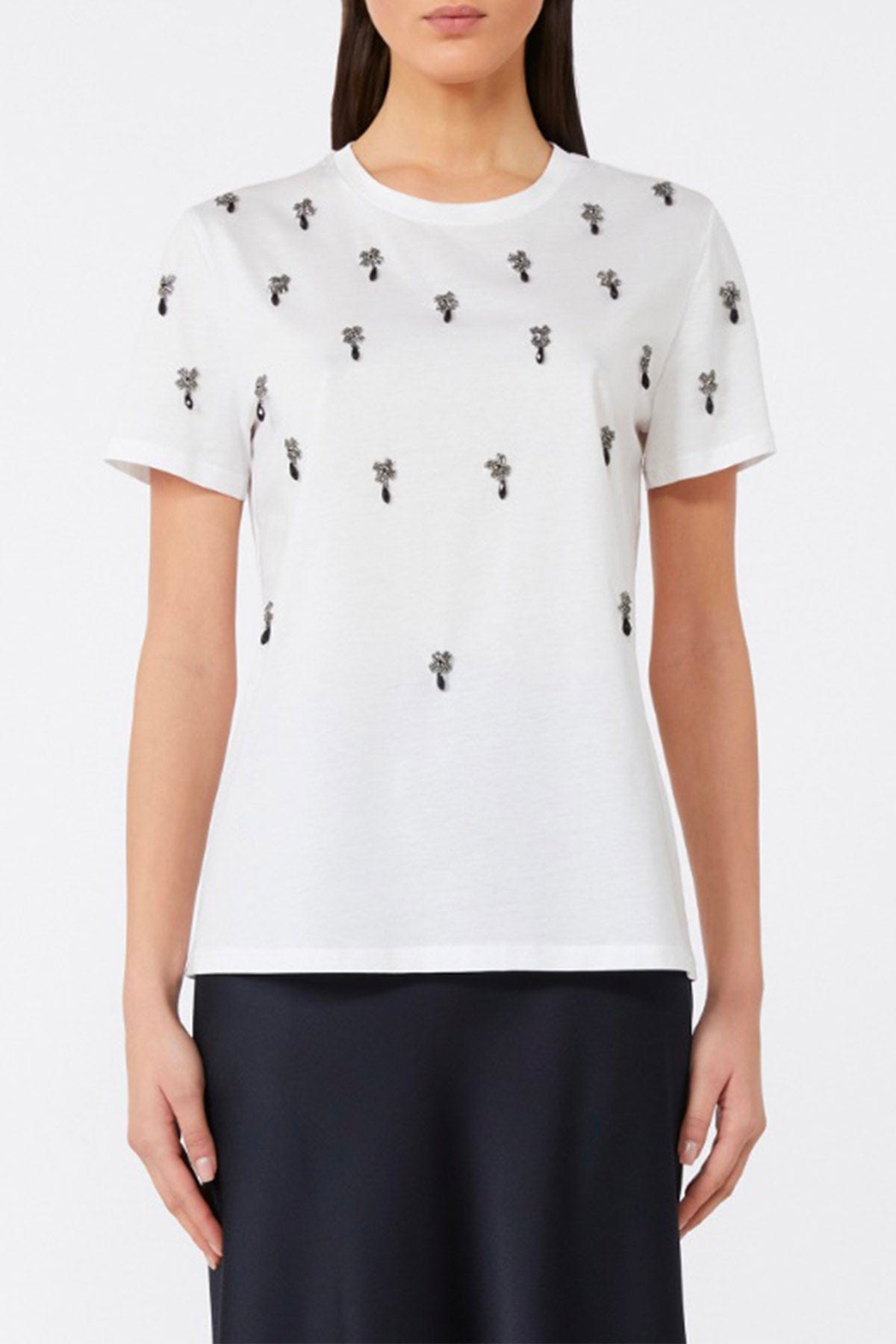 MAXMARA&#39;S BRANDS T&#39;SHIRT  T-Shirt dettaglio fiore Max Mara Studio Pontile