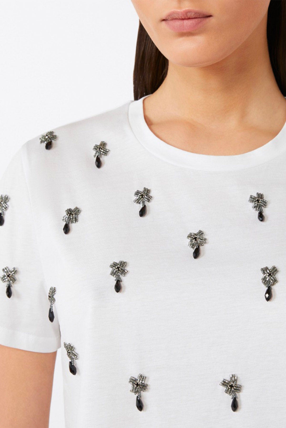 MAXMARA&#39;S BRANDS T&#39;SHIRT  T-Shirt dettaglio fiore Max Mara Studio Pontile