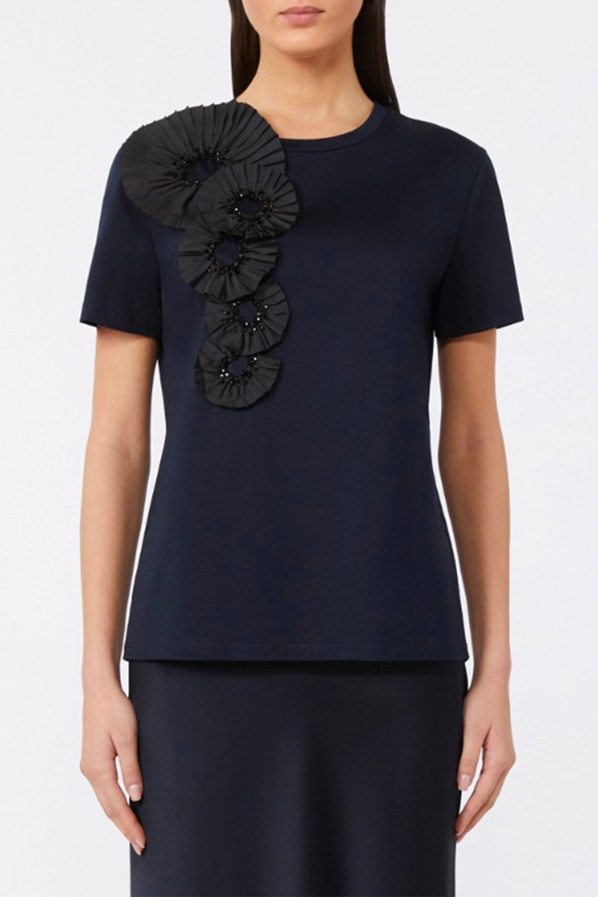 MAXMARA&#39;S BRANDS T&#39;SHIRT  T-Shirt dettaglio fiore Max Mara Studio Pontile