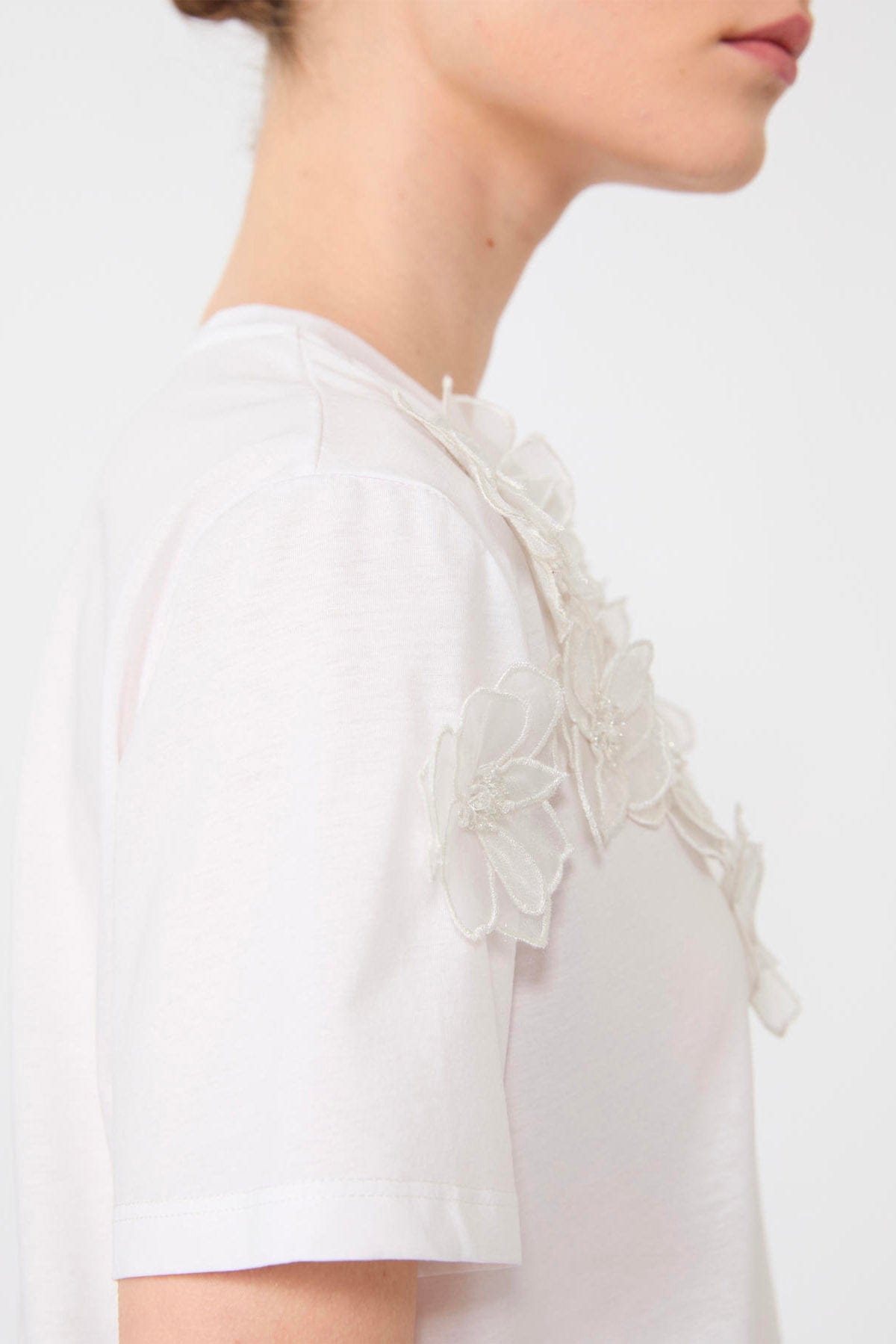 MAXMARA'S BRANDS T'SHIRT  T-shirt in cotone con dettagli Max Mara Studio Mseeditti