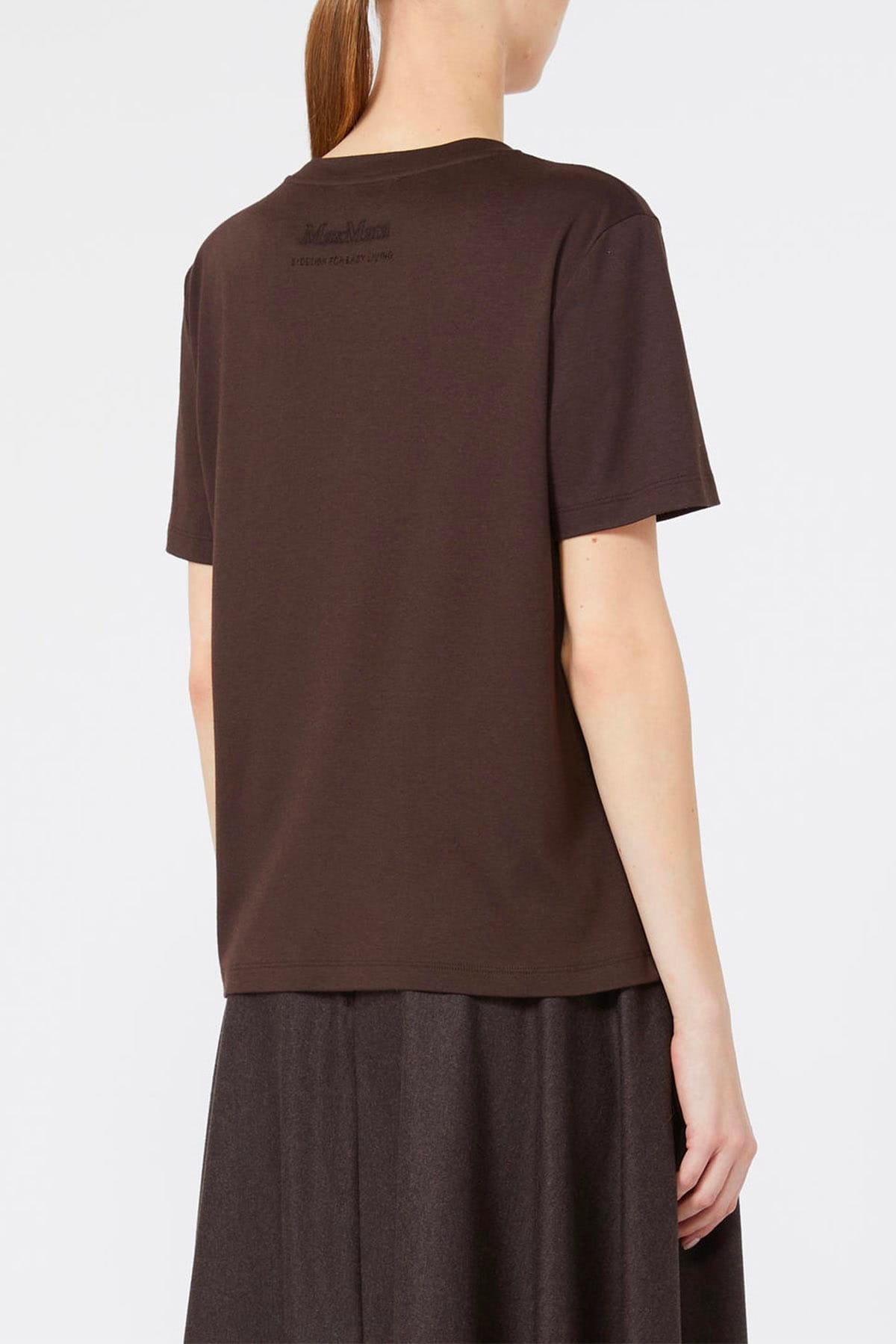 MAXMARA'S BRANDS T'SHIRT  MARRONE / XXS T-Shirt marrone con dettaglio 'S Max Mara Smmmitico