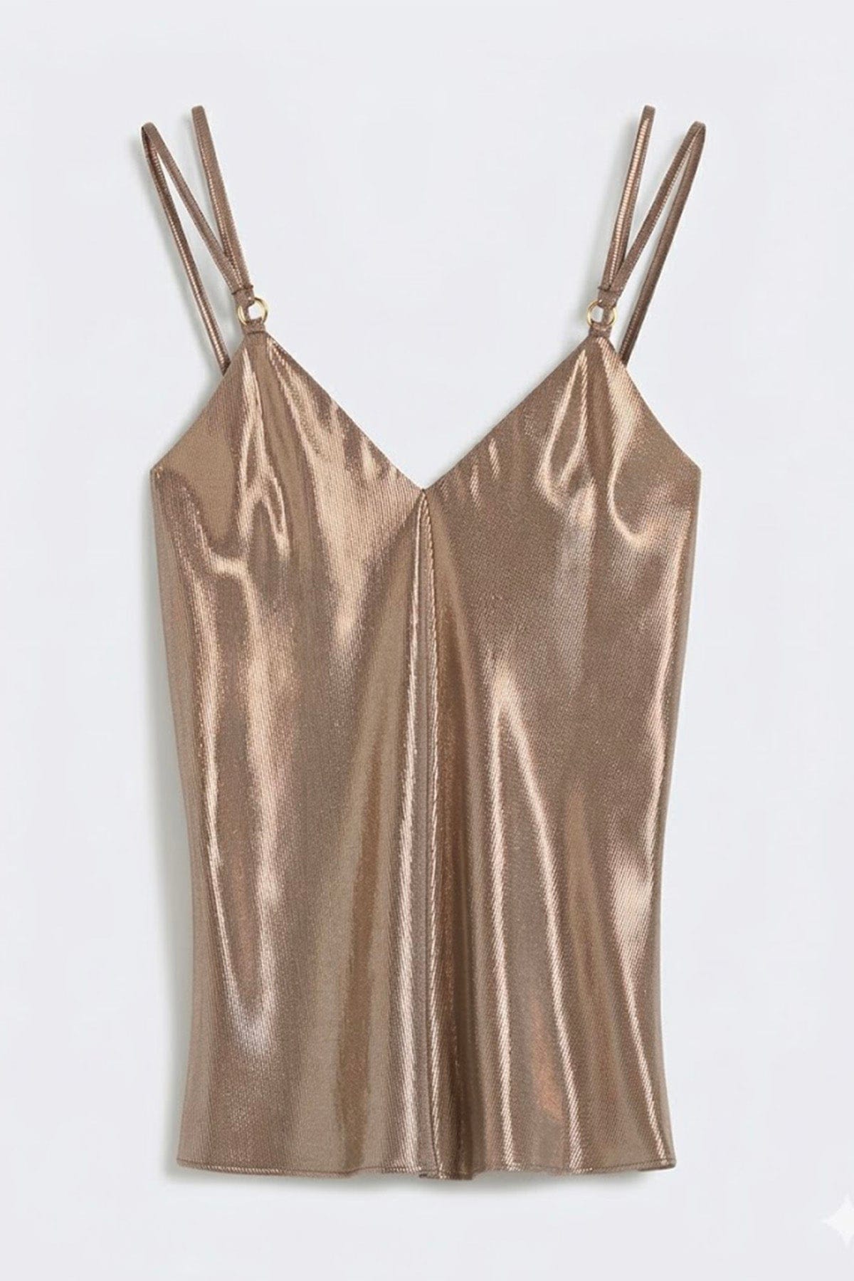 MAXMARA'S BRANDS TOP-CANOTTIERA IN TES.  BEIGE EMATITE / 34 Top donna con doppia spallina Studio Max Mara Mseghiera