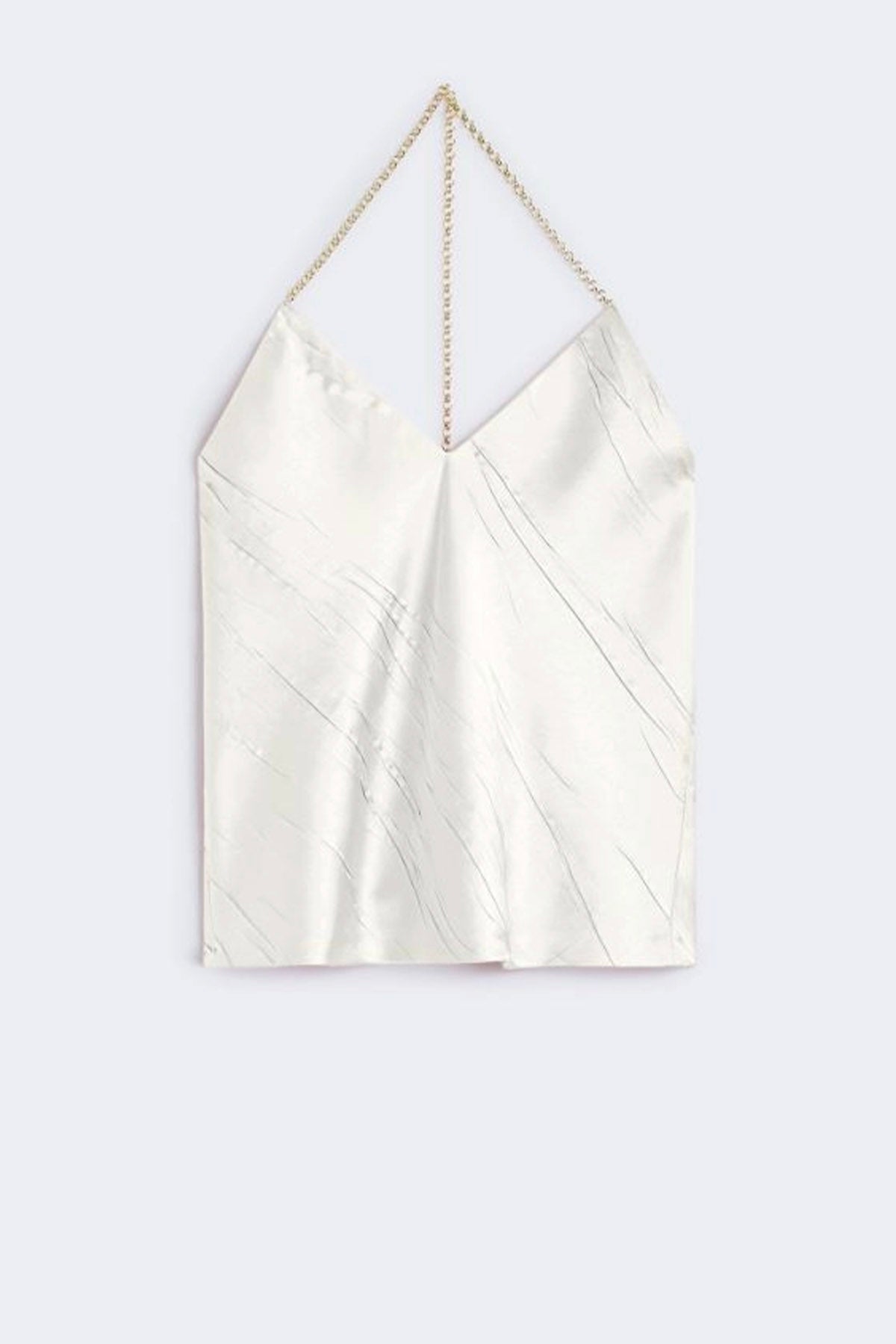 MAXMARA&#39;S BRANDS TOP-CANOTTIERA IN TES.  BIANCO BURRO / 34 Top bianco donna in raso bianco burro Sportmax Fatuo