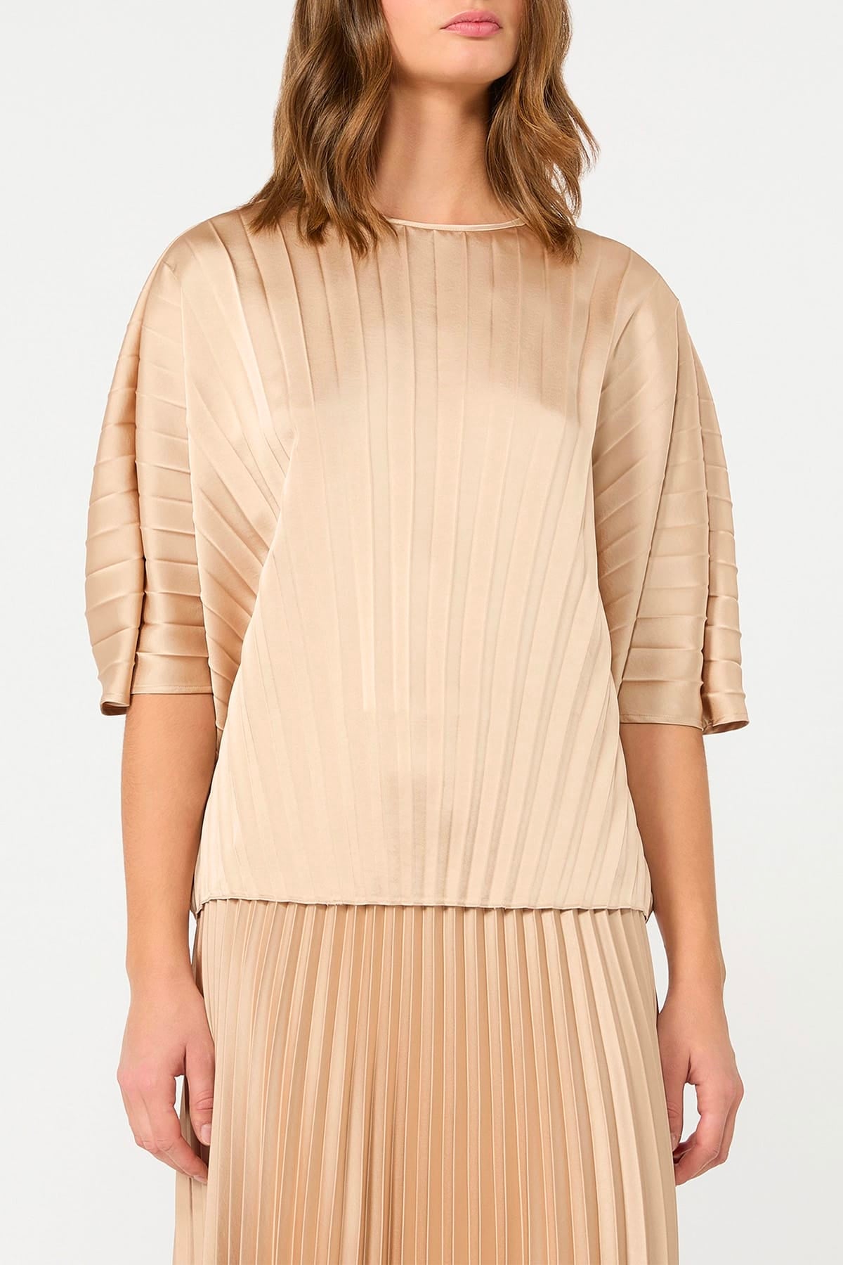 MAXMARA'S BRANDS TOP-CANOTTIERA IN TES.  Blusa plissè donna Max Mara Weekend Wkdaureo
