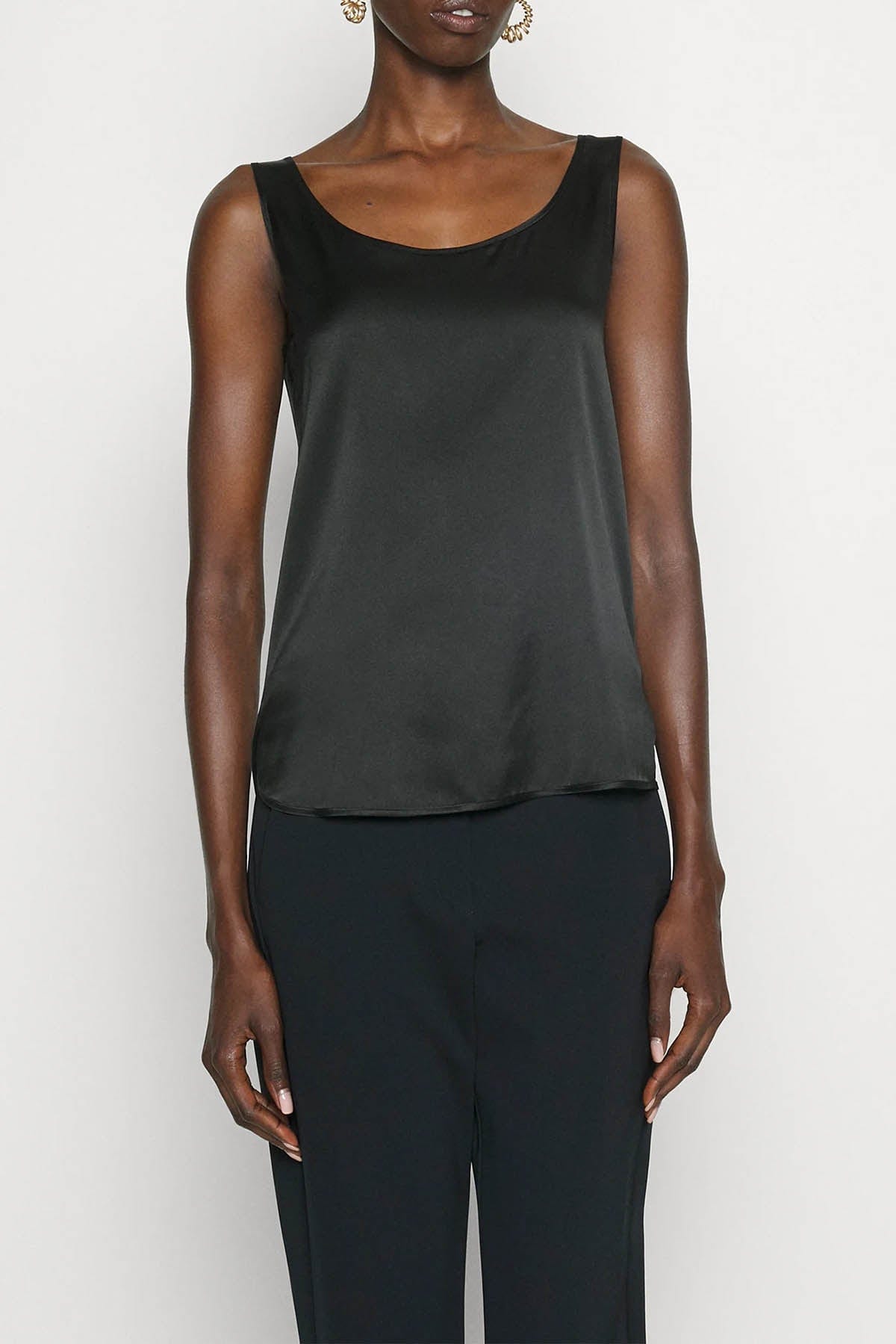 MAXMARA'S BRANDS TOP-CANOTTIERA IN TES.  NERO / 34 Canotta in Seta Donna Max Mara Leisure Pan