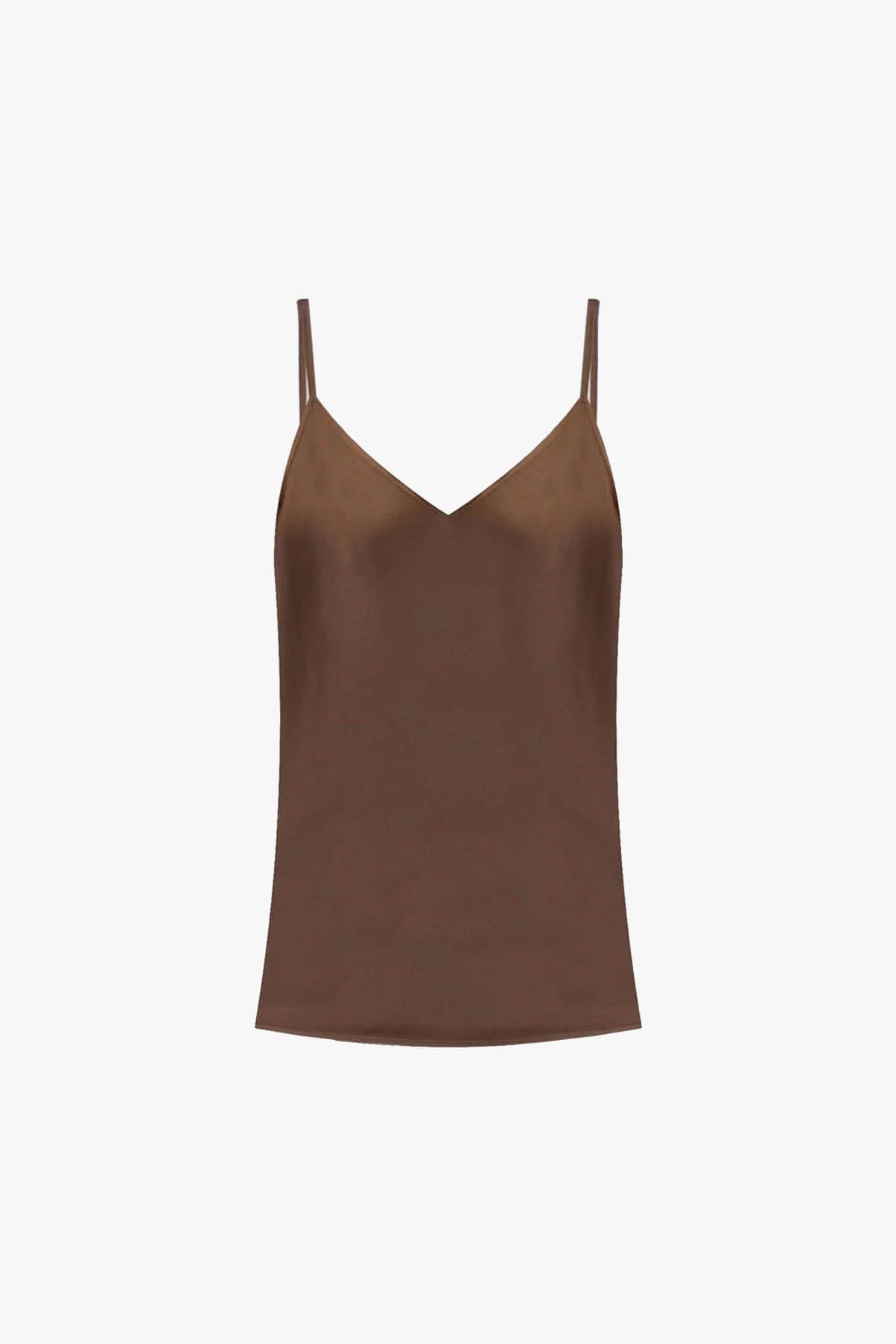 MAXMARA'S BRANDS TOP-CANOTTIERA IN TES.  CIOCCOLATO MARRONE / 34 Canotta in Seta Donna Max Mara Leisure Lucca