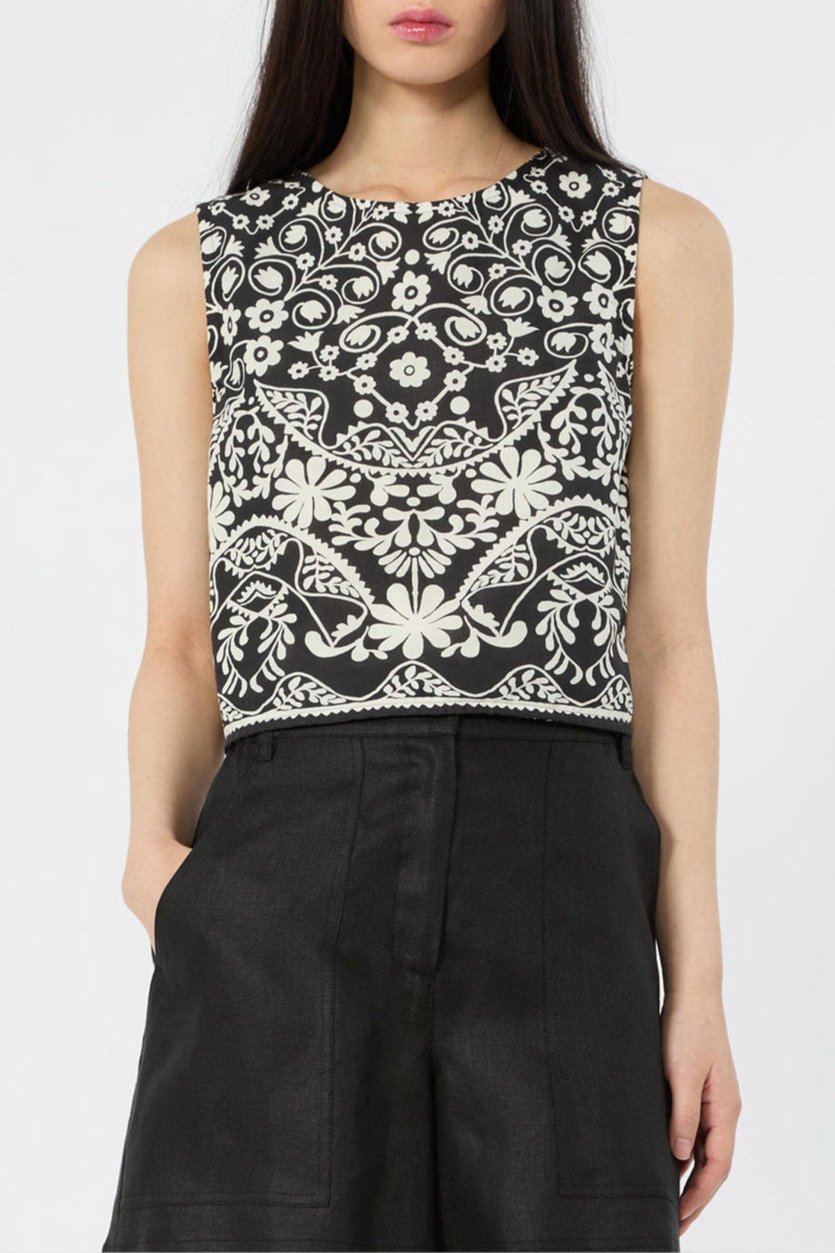 MAXMARA'S BRANDS TOP-CANOTTIERA IN TES.  FIORATO / 34 Top fiorato donna Weekend Max Mara Wkifanale