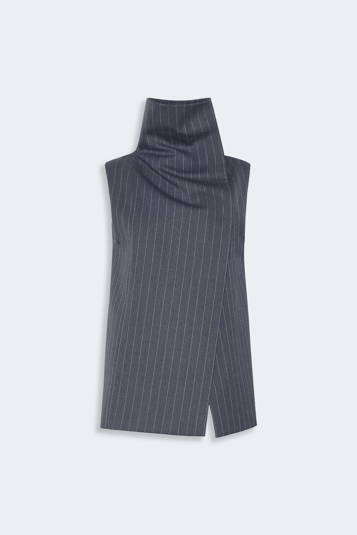 MAXMARA'S BRANDS TOP-CANOTTIERA IN TES.  GRIGIO / 34 Top a collo alto Sportmax Sfilata Spsalbata
