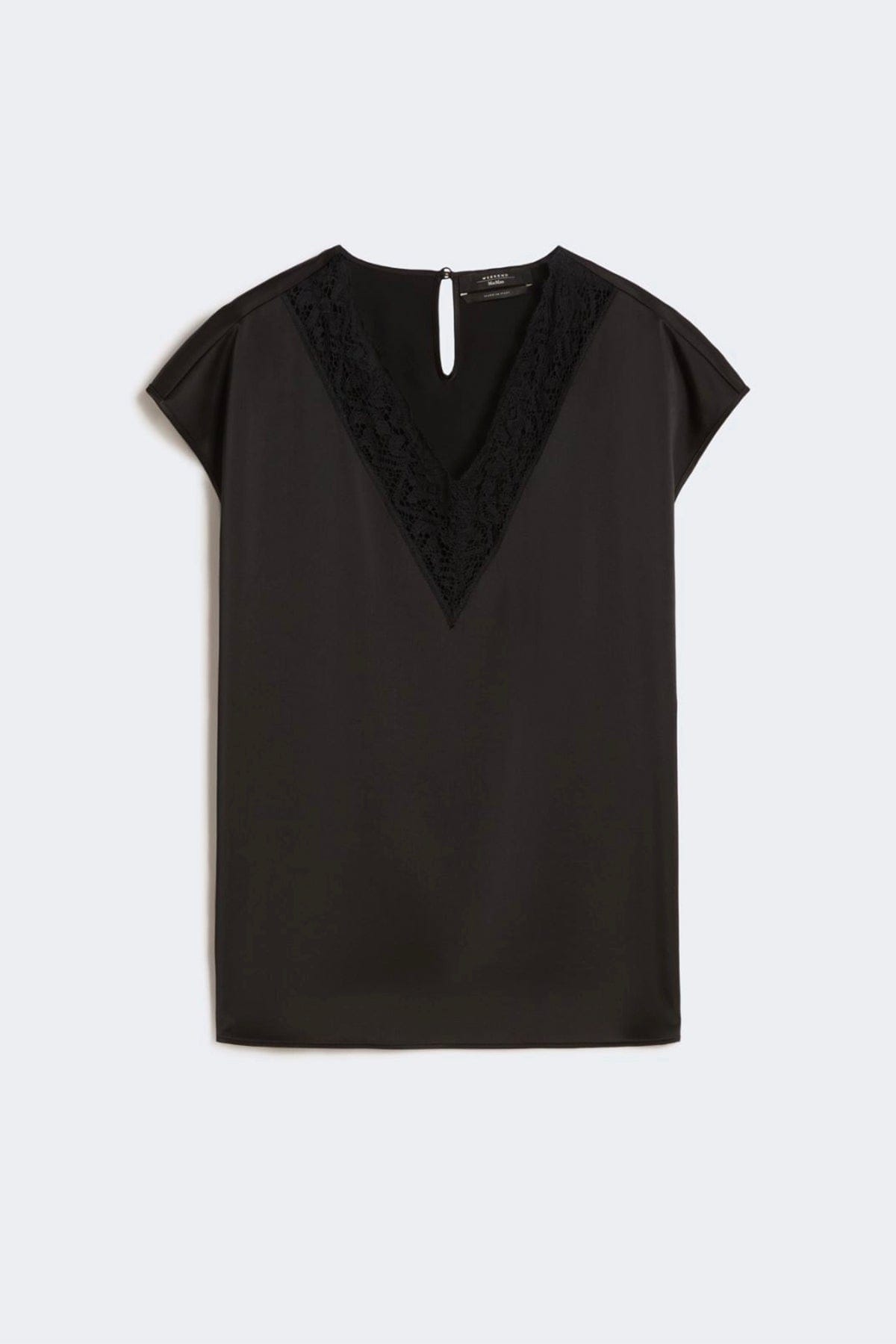 MAXMARA'S BRANDS TOP-CANOTTIERA IN TES.  NERO / 34 Top in raso bordo in pizzo nero Weekend Max Mara Wkdstaffa