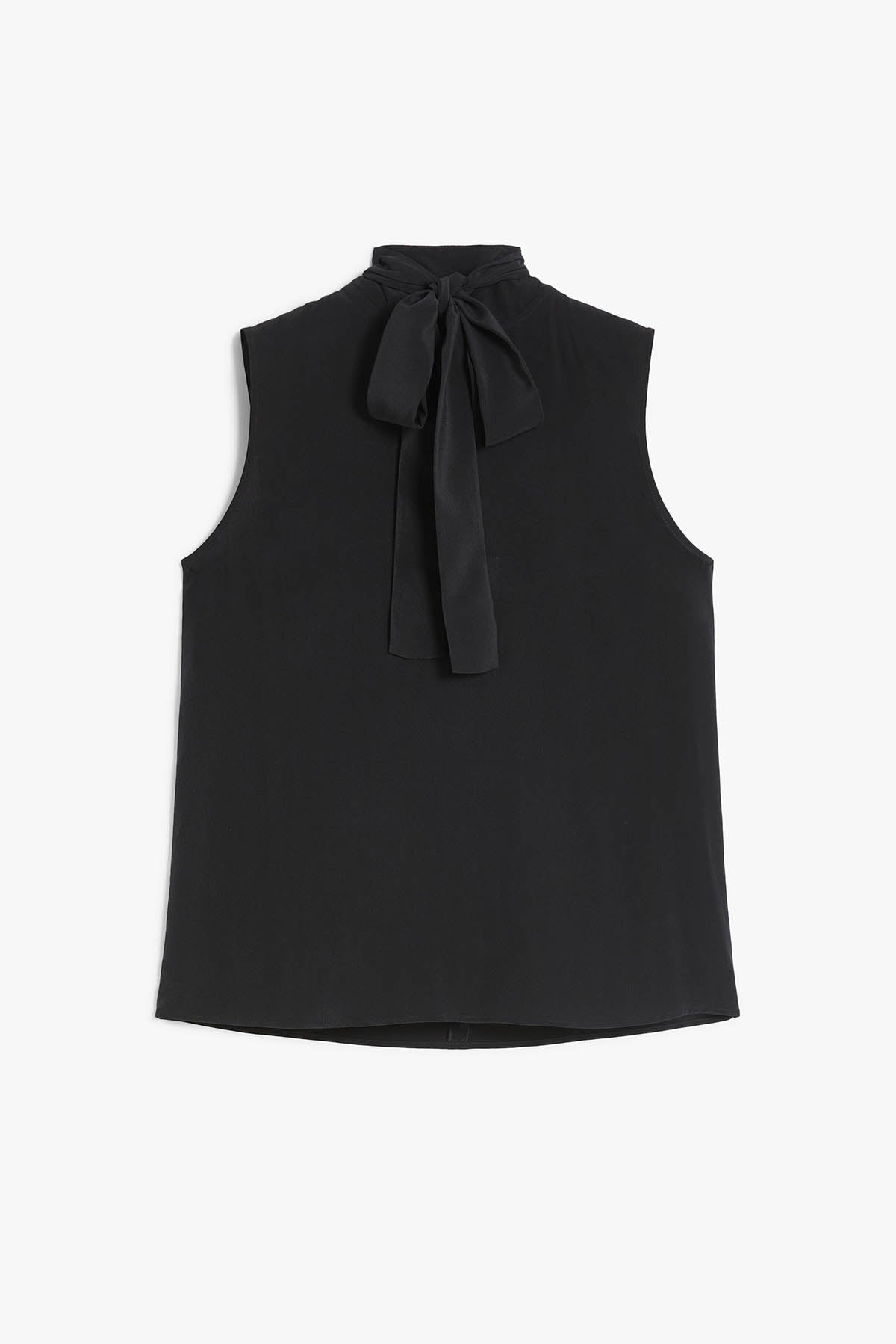 MAXMARA&#39;S BRANDS TOP-CANOTTIERA IN TES.  NERO / 34 Top in Seta Donna Max Mara Studio Lira