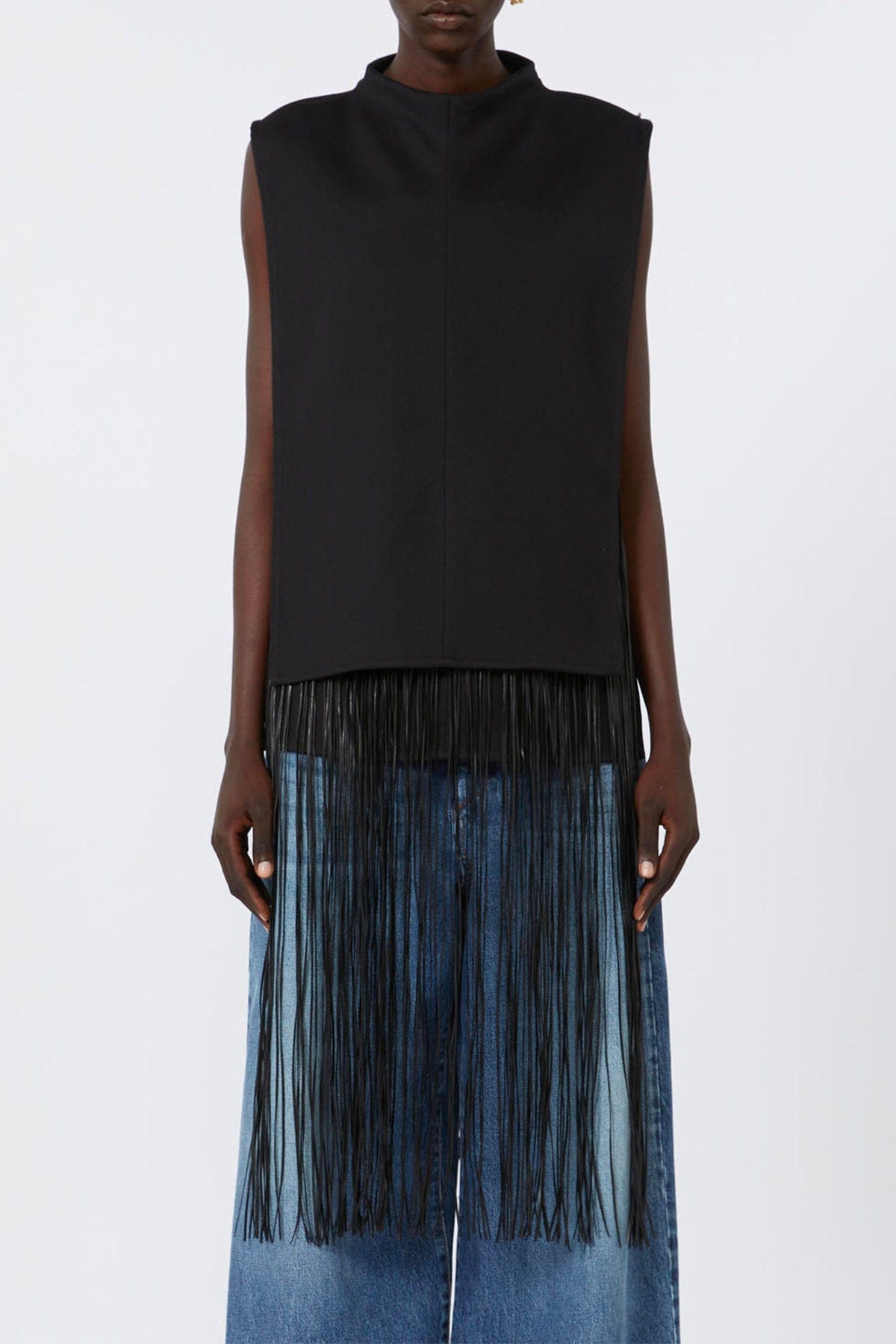 MAXMARA&#39;S BRANDS TOP-CANOTTIERA IN TES.  NERO / 34 Top nero donna in cotone lavato Sportmax Soraia