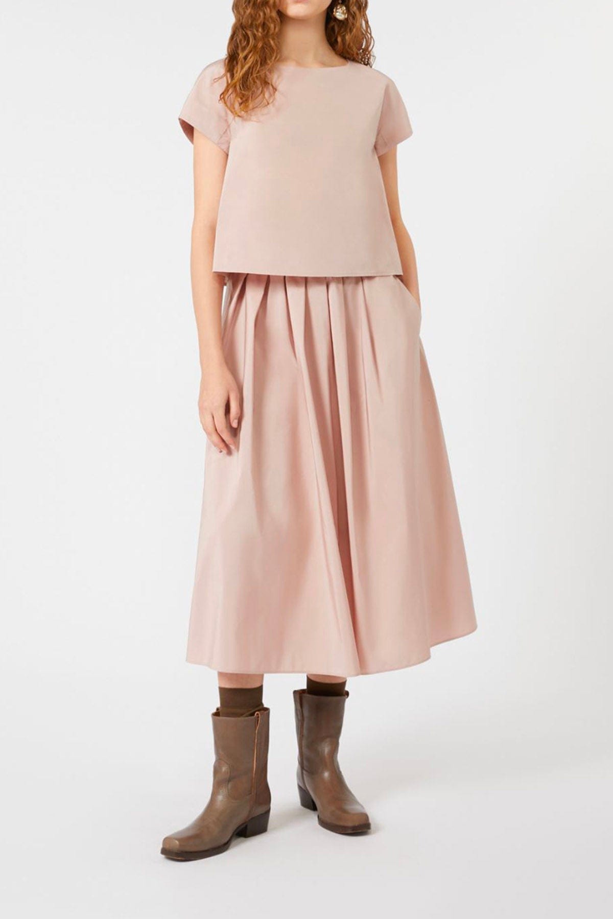 MAXMARA&#39;S BRANDS TOP-CANOTTIERA IN TES.  T-shirt rosa cipria donna Weekend Max Mara Parana
