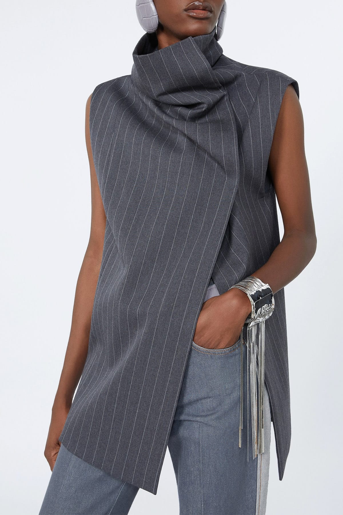 MAXMARA'S BRANDS TOP-CANOTTIERA IN TES.  Top a collo alto Sportmax Sfilata Spsalbata
